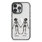 Romantic Skeletons Personalised iPhone 14 Pro Max Black Impact Case on Silver phone