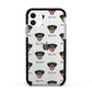 Rottweiler Icon with Name Apple iPhone 11 in White with Black Impact Case