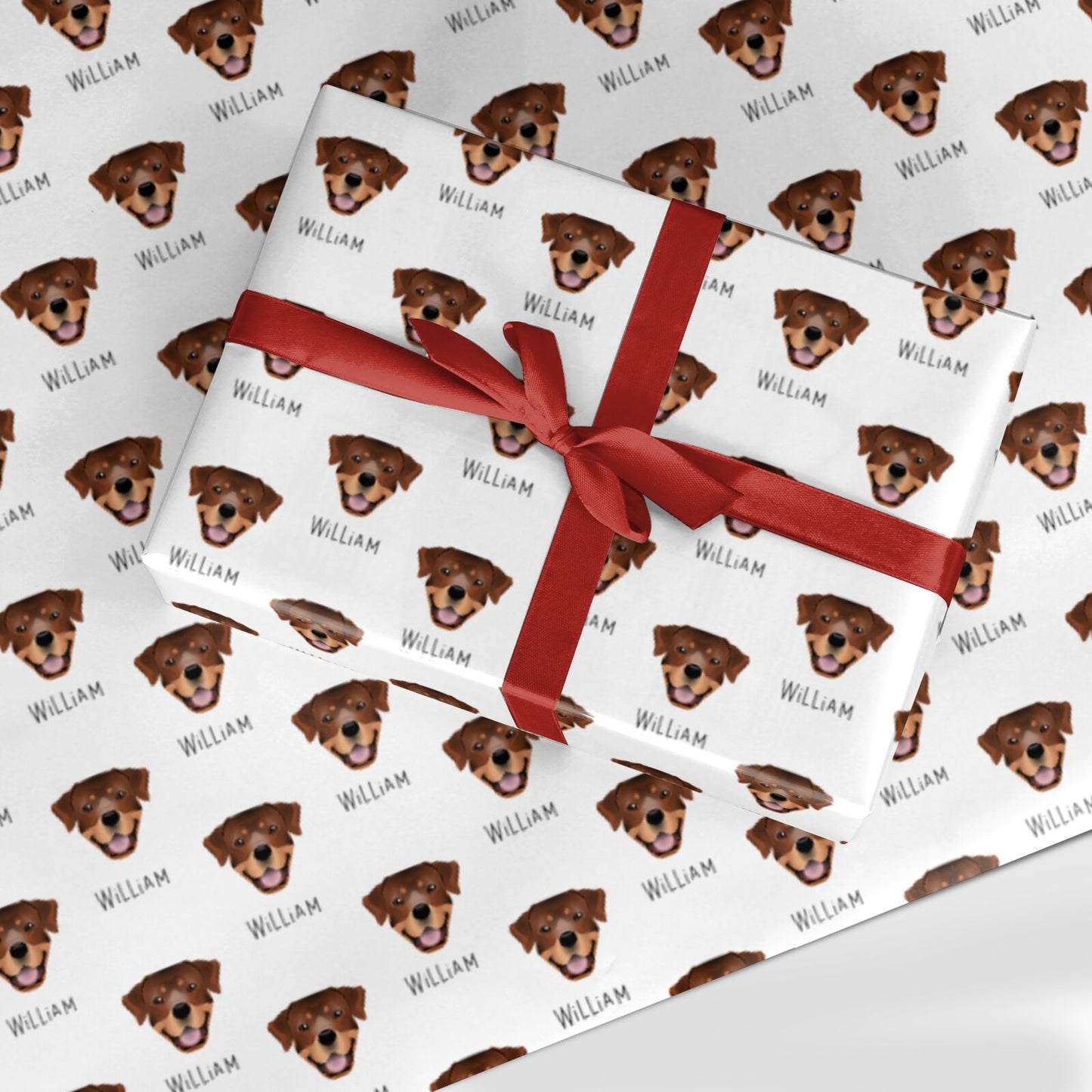 Rottweiler Icon with Name Custom Wrapping Paper