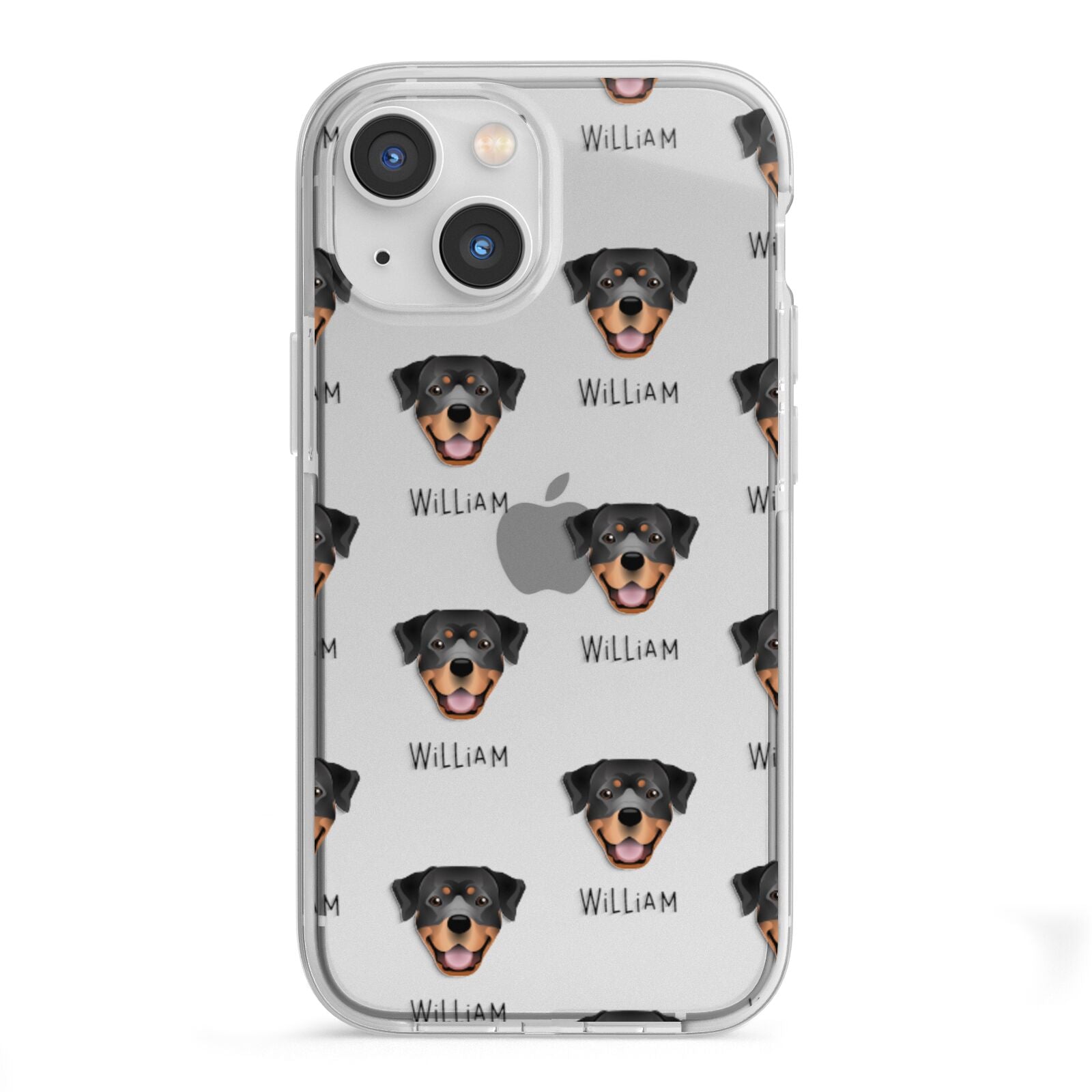 Rottweiler Icon with Name iPhone 13 Mini TPU Impact Case with White Edges