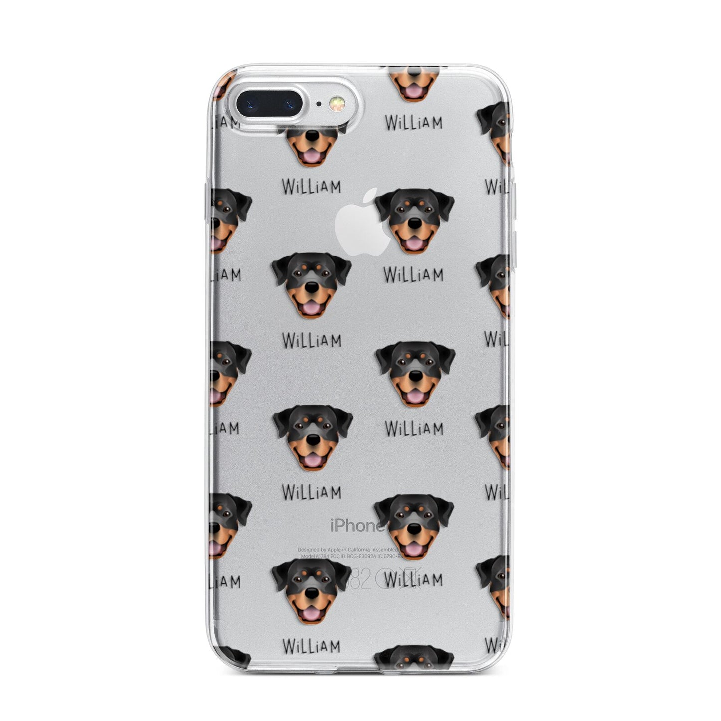 Rottweiler Icon with Name iPhone 7 Plus Bumper Case on Silver iPhone