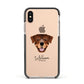 Rottweiler Personalised Apple iPhone Xs Impact Case Black Edge on Gold Phone