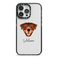 Rottweiler Personalised iPhone 14 Pro Max Black Impact Case on Silver phone