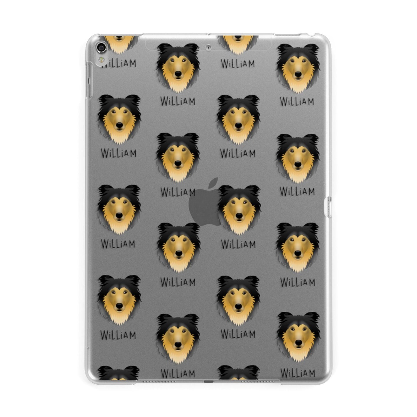 Rough Collie Icon with Name Apple iPad Silver Case