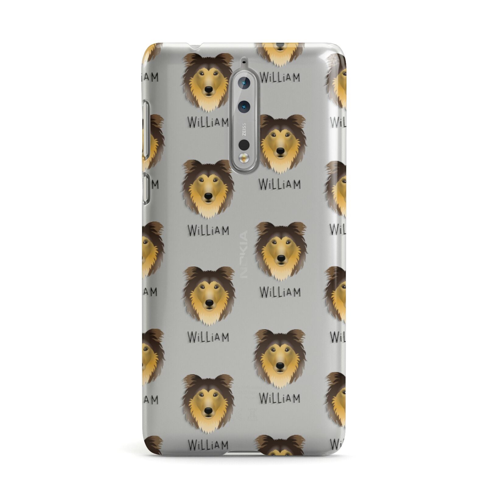 Rough Collie Icon with Name Nokia Case