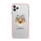 Rough Collie Personalised iPhone 11 Pro Max Impact Pink Edge Case