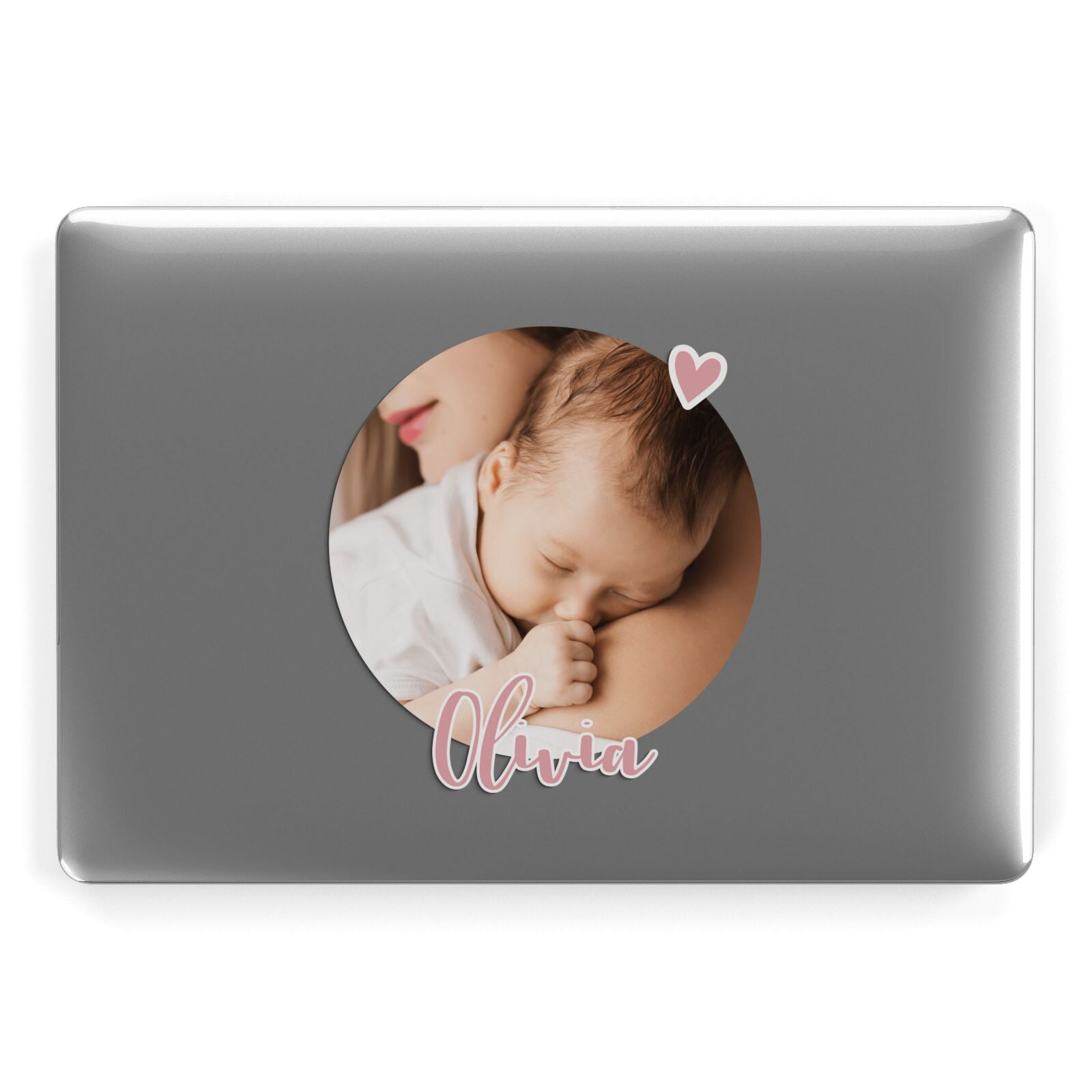 Round Photo Love Upload Apple MacBook Case