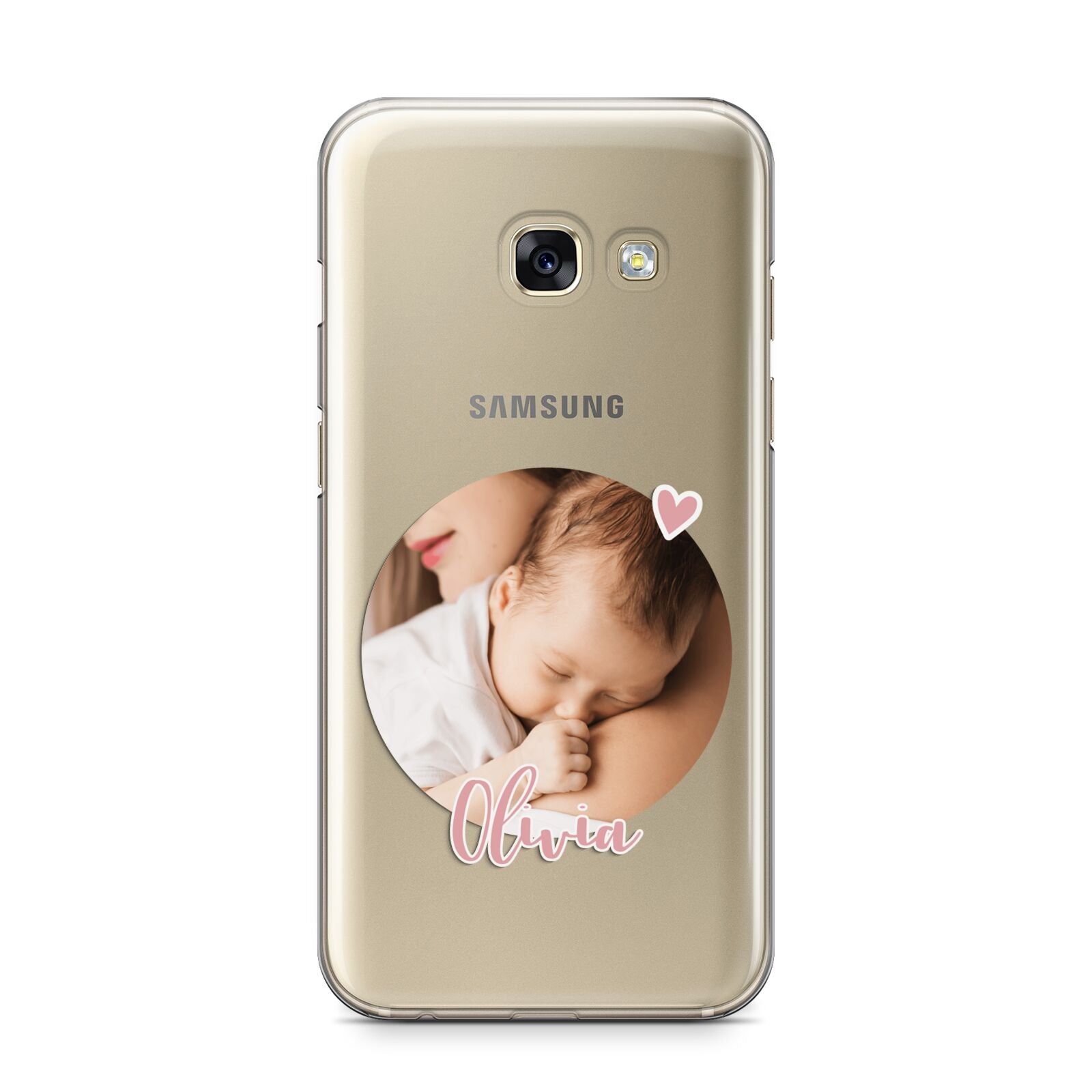 Round Photo Love Upload Samsung Galaxy A3 2017 Case on gold phone