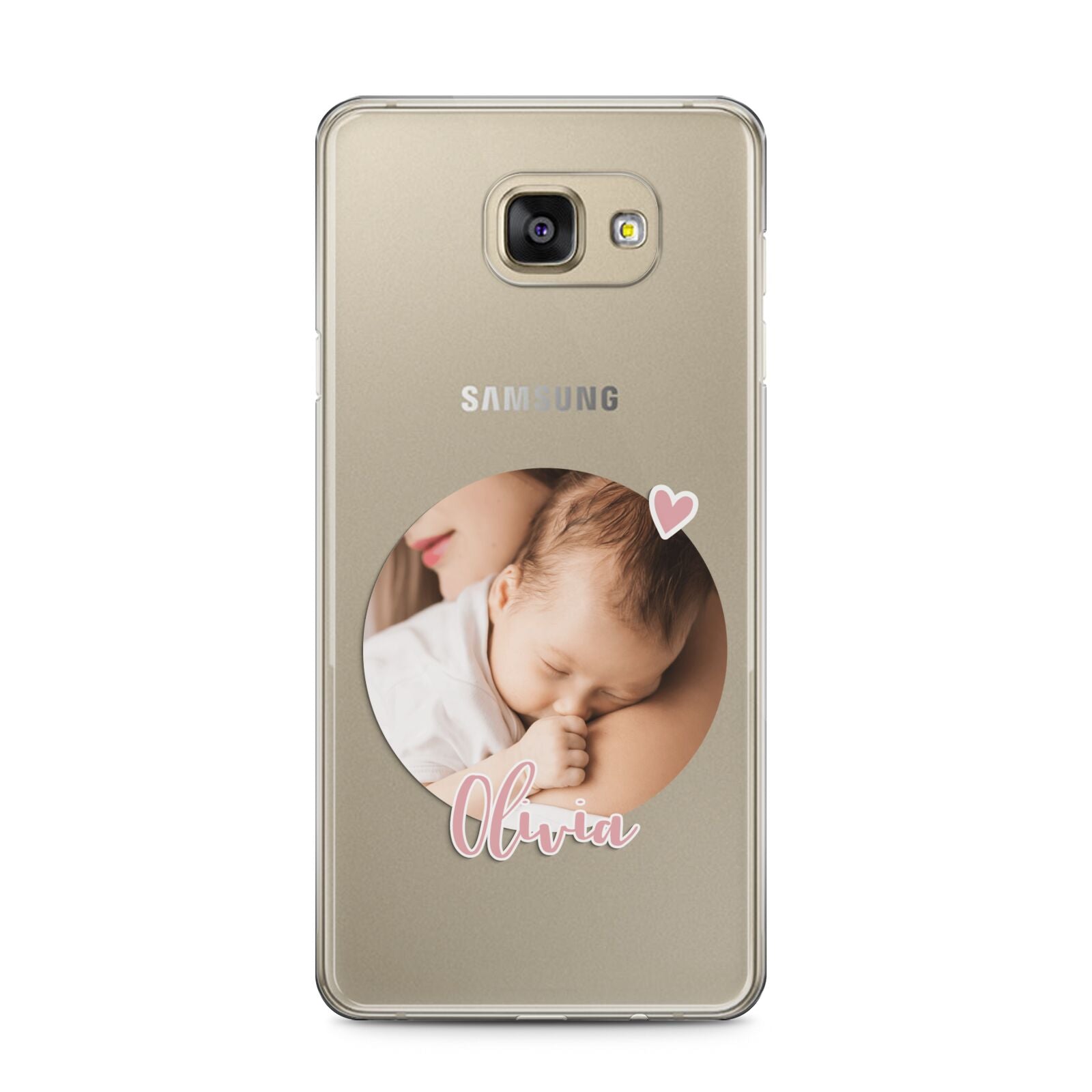 Round Photo Love Upload Samsung Galaxy A5 2016 Case on gold phone