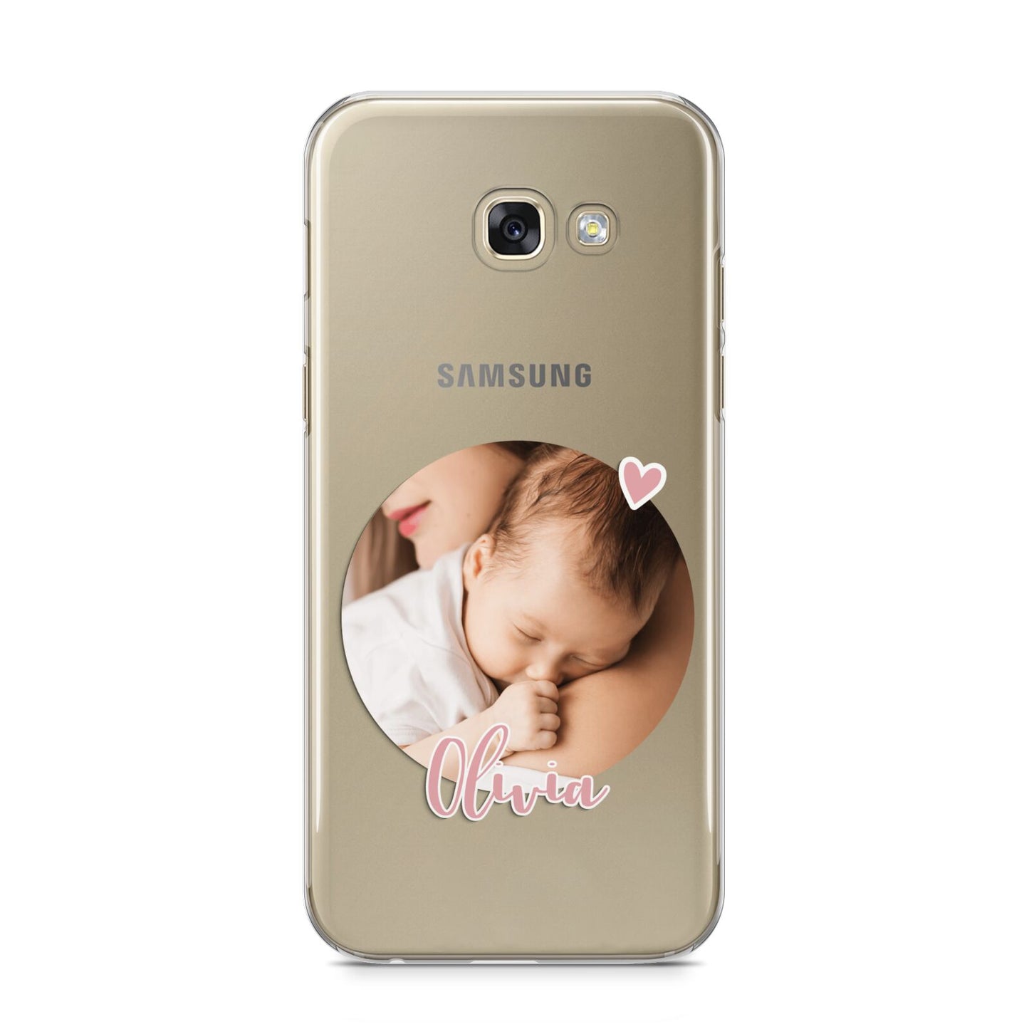 Round Photo Love Upload Samsung Galaxy A5 2017 Case on gold phone