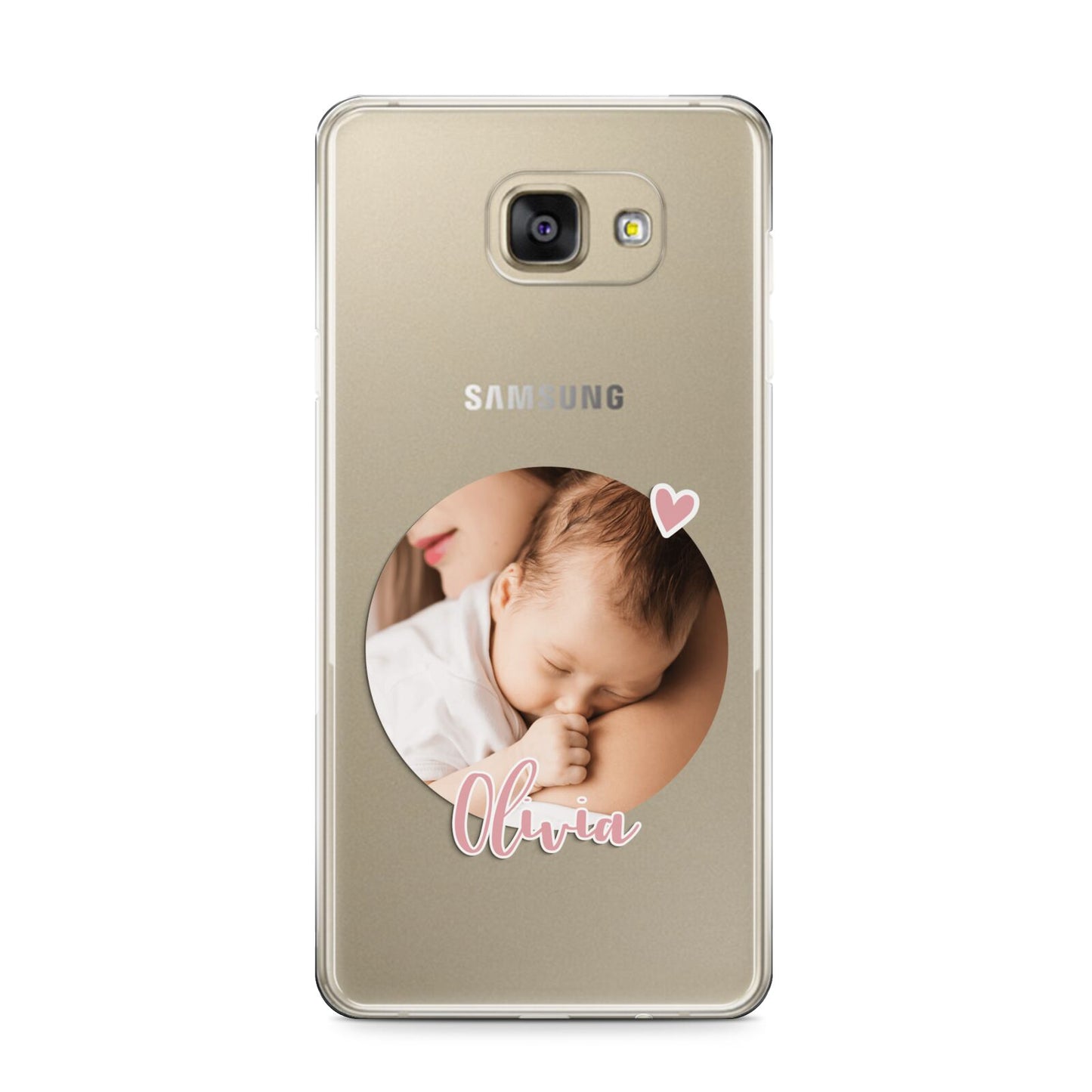 Round Photo Love Upload Samsung Galaxy A9 2016 Case on gold phone