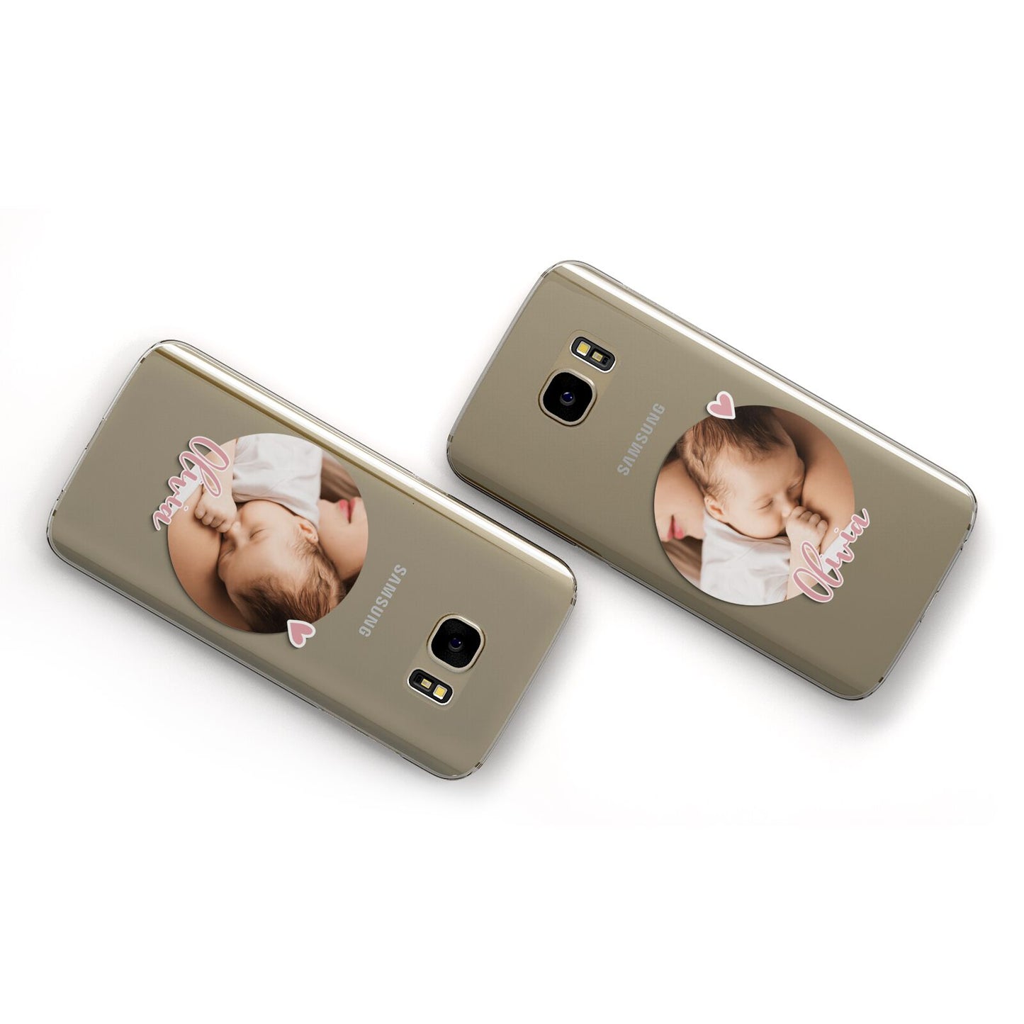 Round Photo Love Upload Samsung Galaxy Case Flat Overview