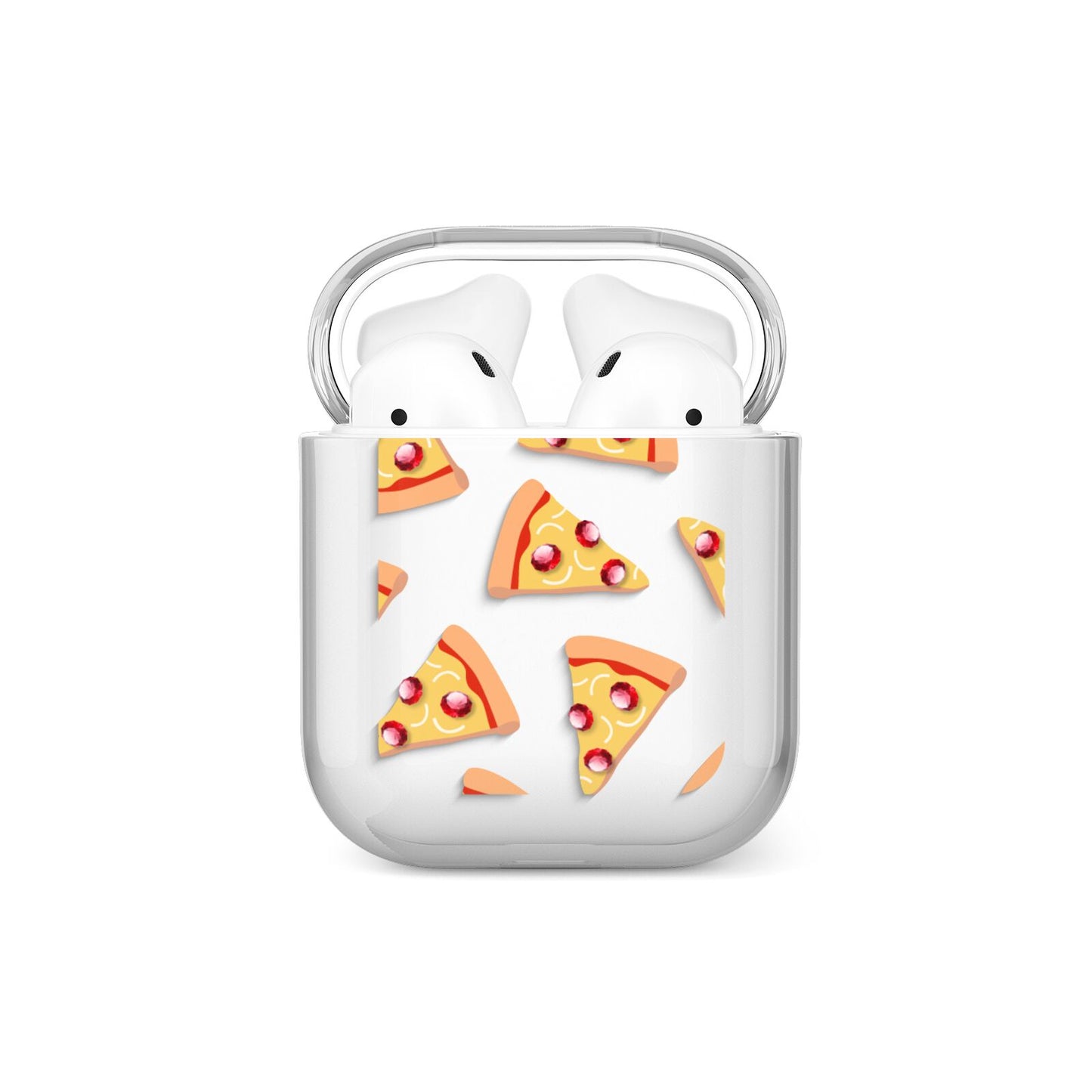 Rubies on Cartoon Pizza Slices AirPods Case