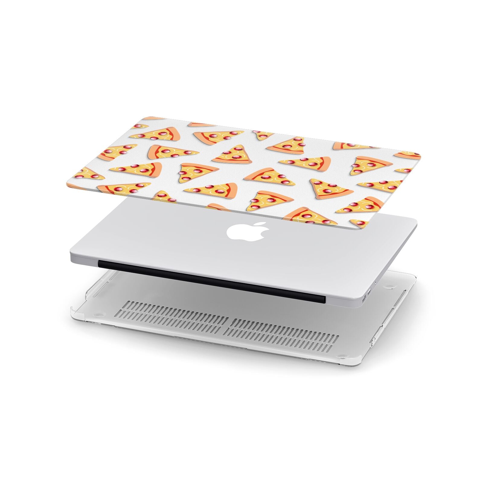 Rubies on Cartoon Pizza Slices Apple MacBook Case in Detail