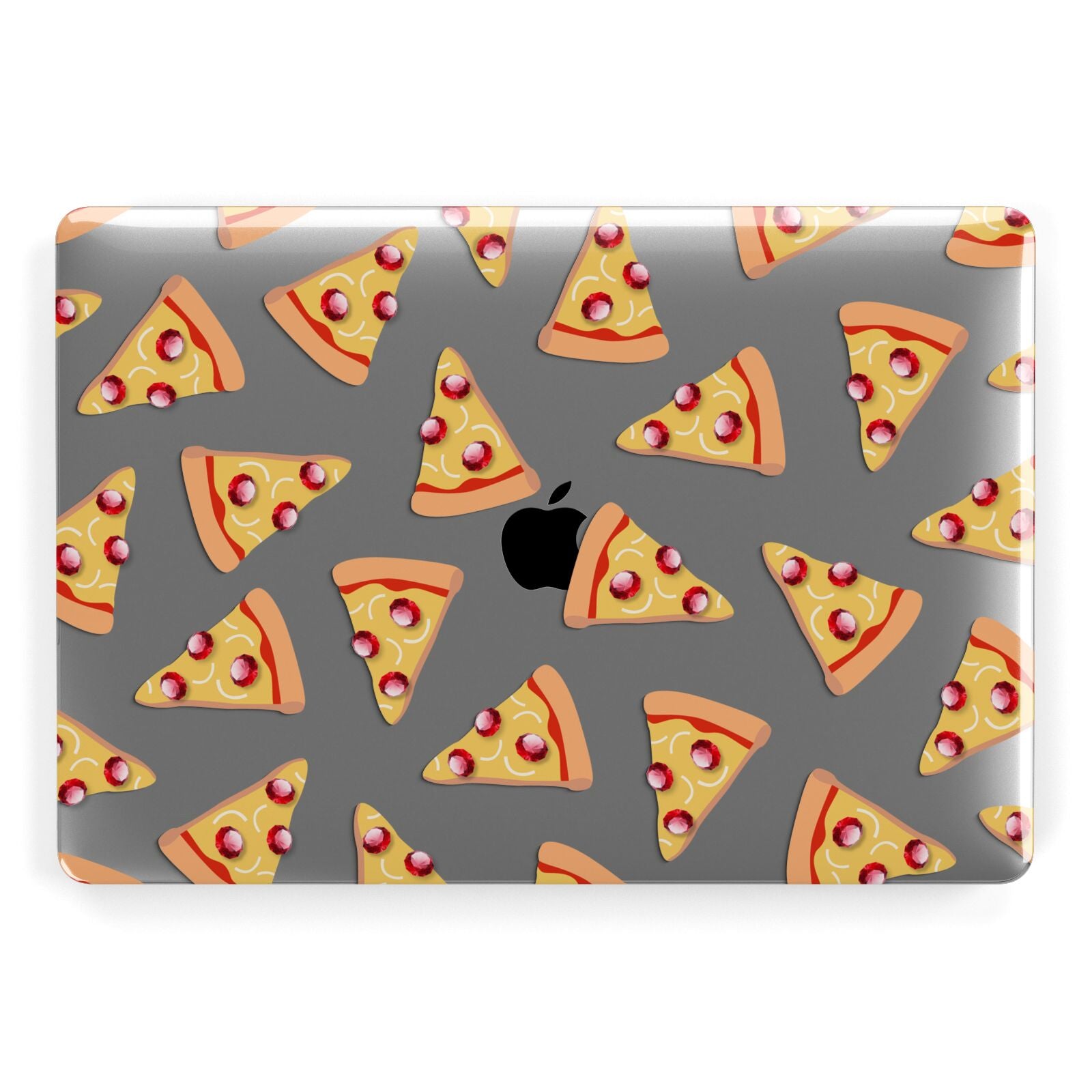 Rubies on Cartoon Pizza Slices Apple MacBook Case