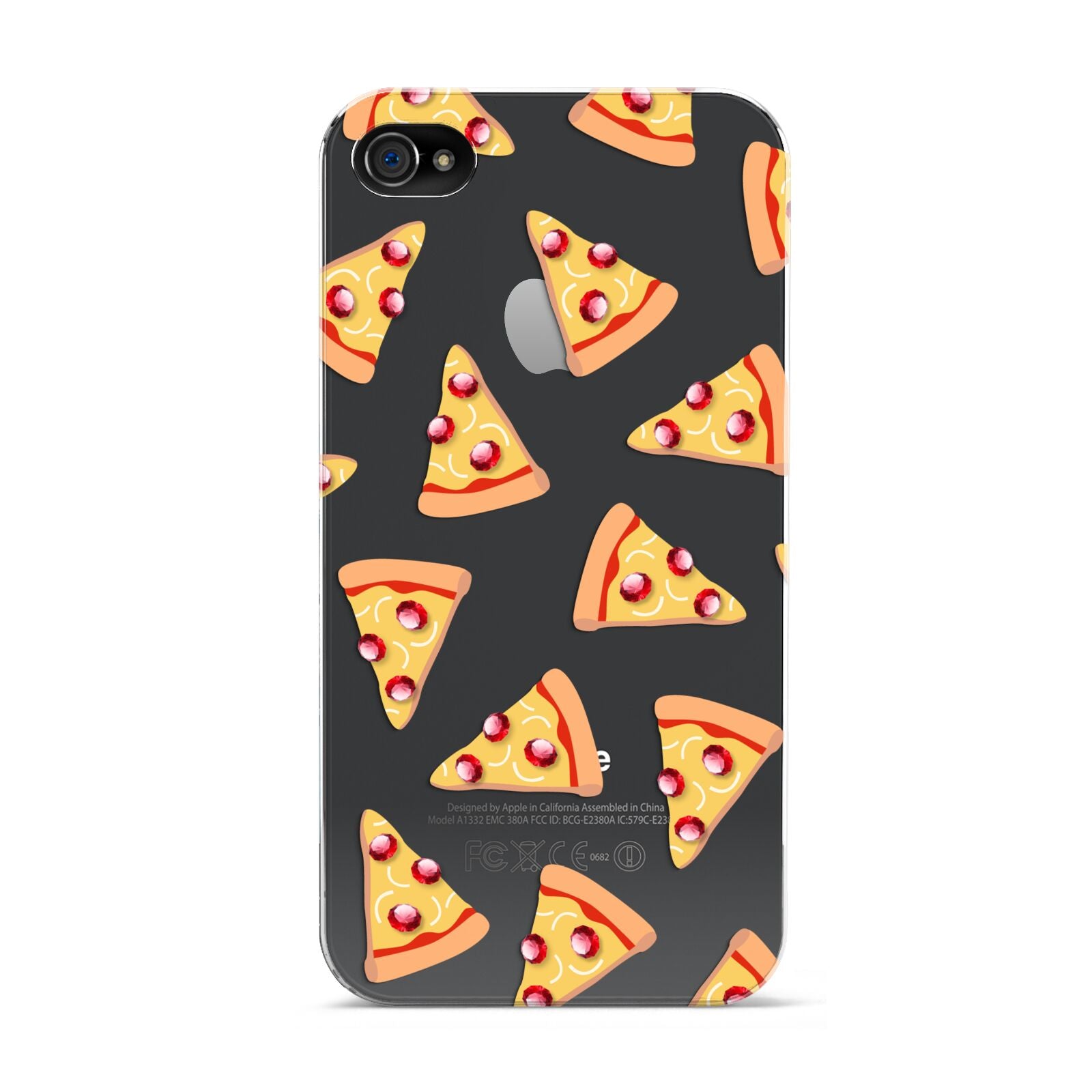 Rubies on Cartoon Pizza Slices Apple iPhone 4s Case