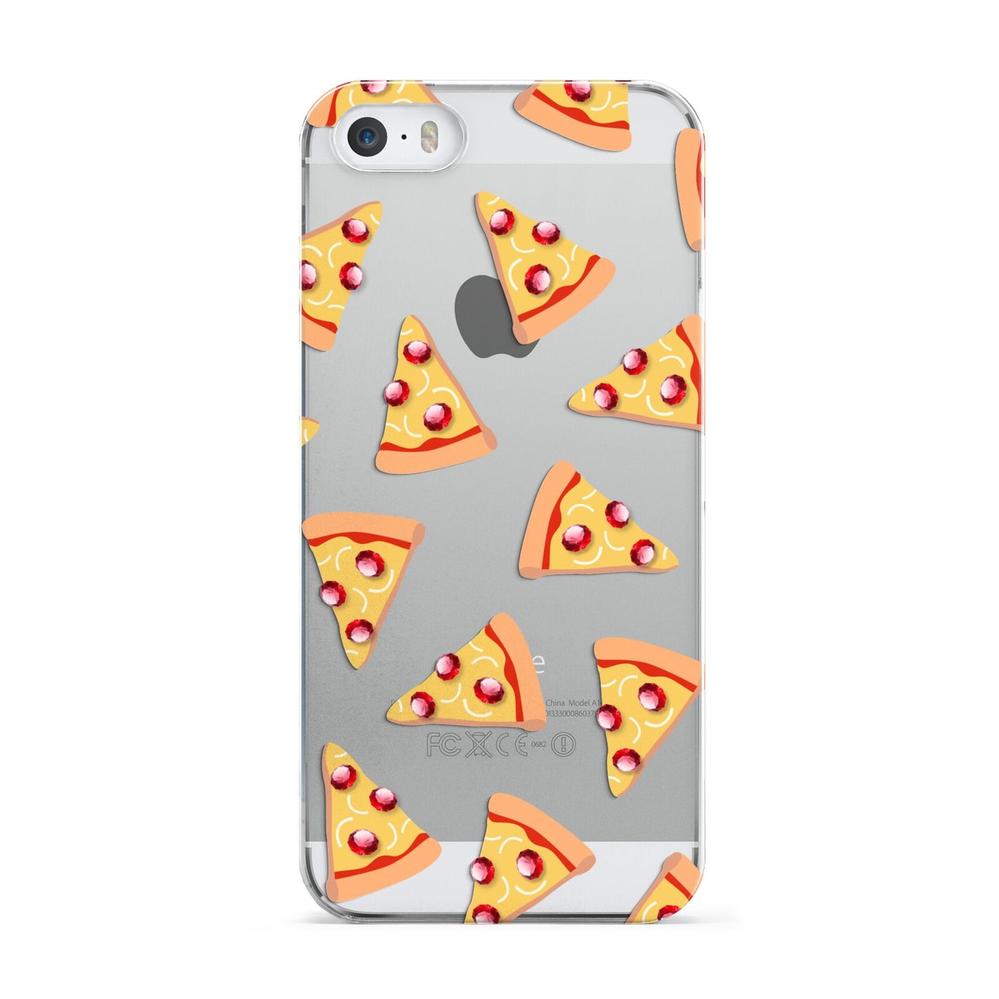 Rubies on Cartoon Pizza Slices Apple iPhone 5 Case