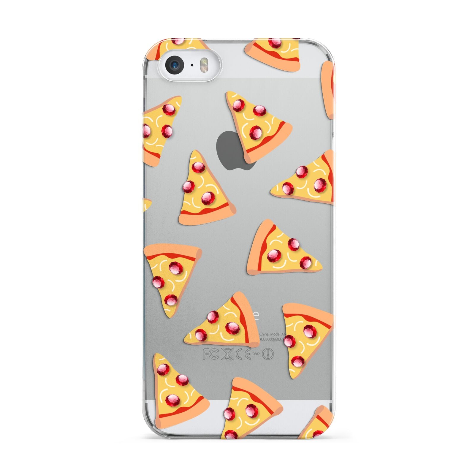 Rubies on Cartoon Pizza Slices Apple iPhone 5 Case