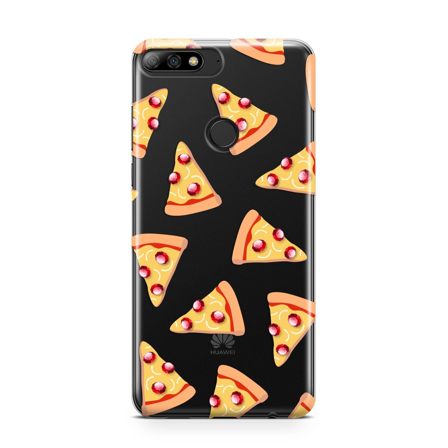 Rubies on Cartoon Pizza Slices Huawei Y7 2018