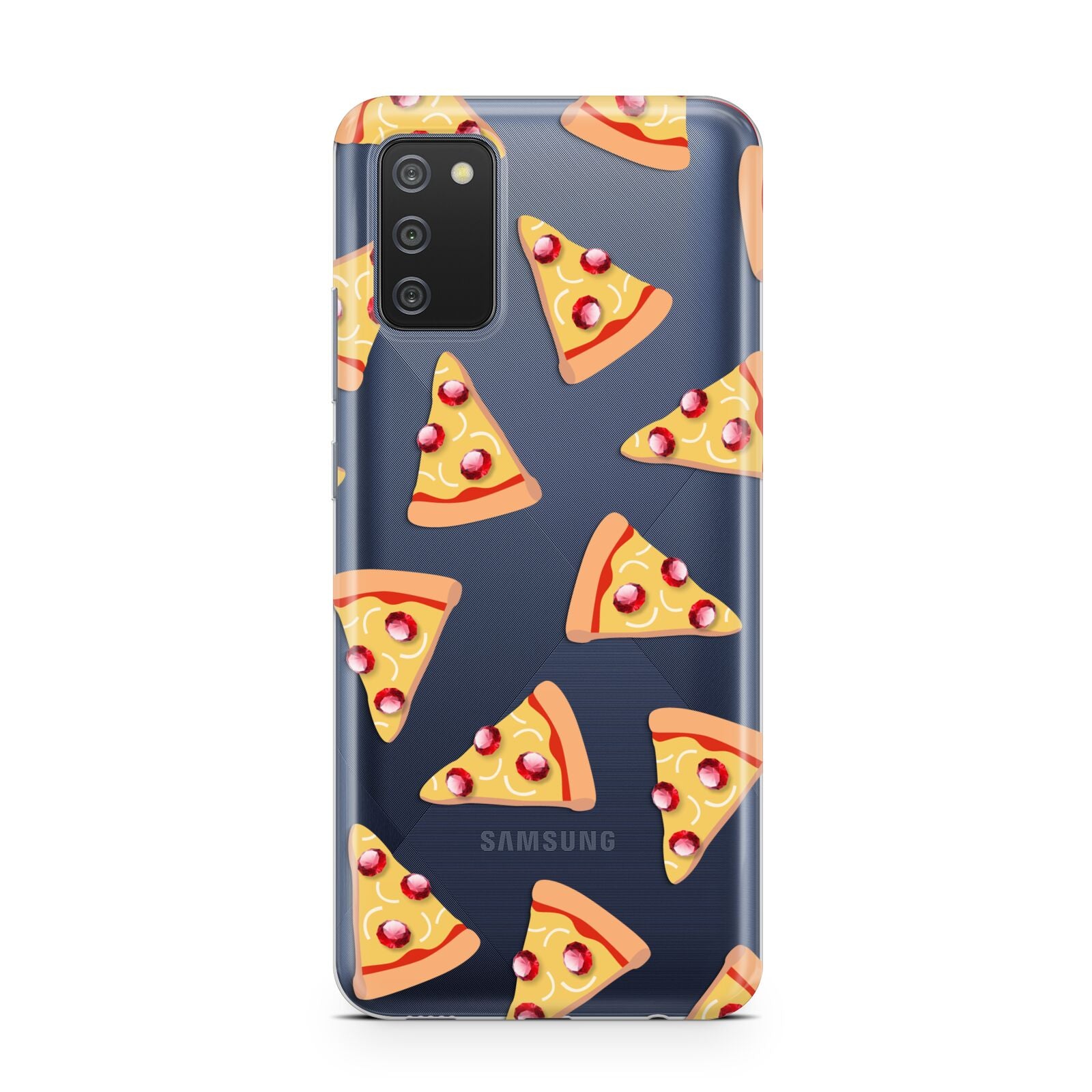 Rubies on Cartoon Pizza Slices Samsung A02s Case