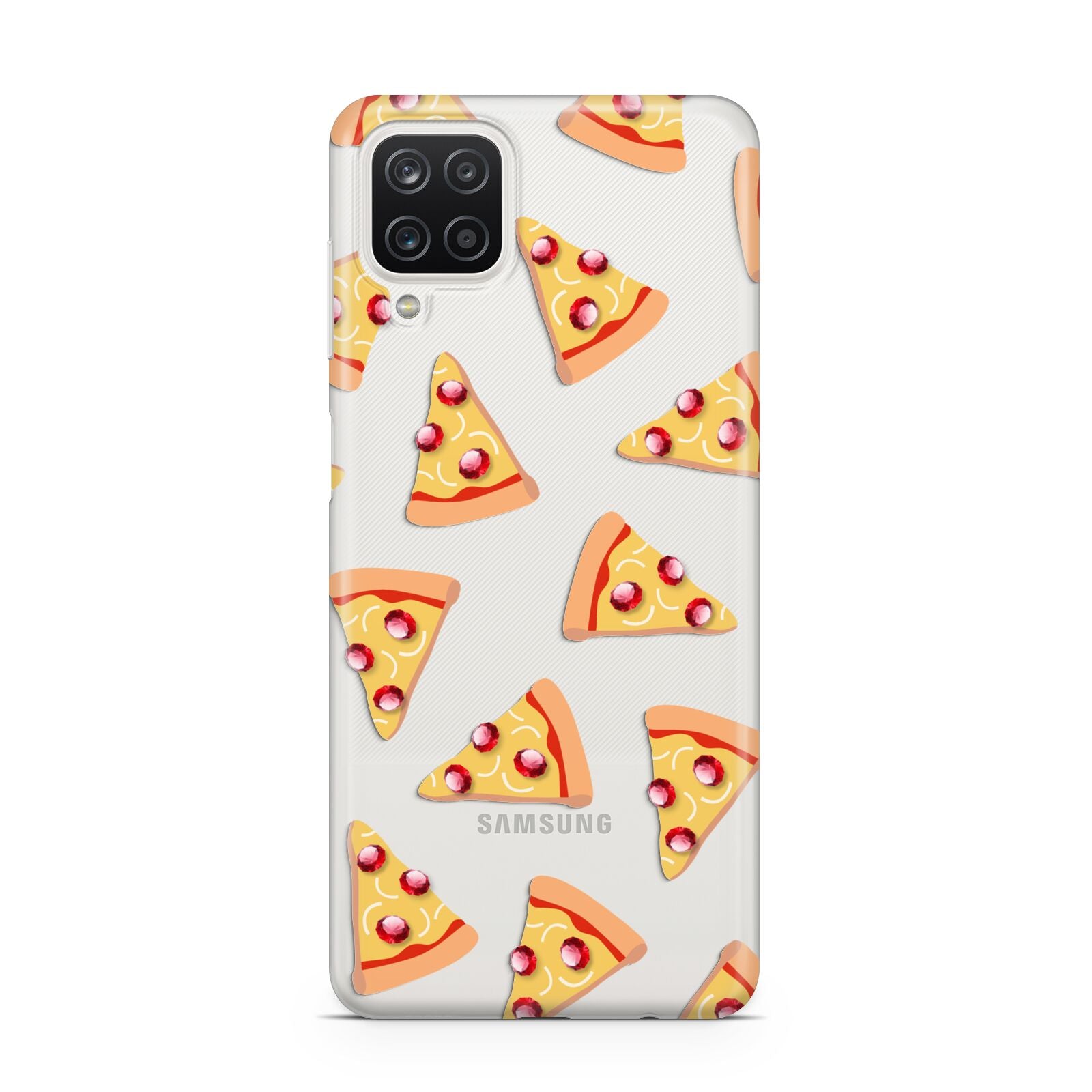 Rubies on Cartoon Pizza Slices Samsung A12 Case