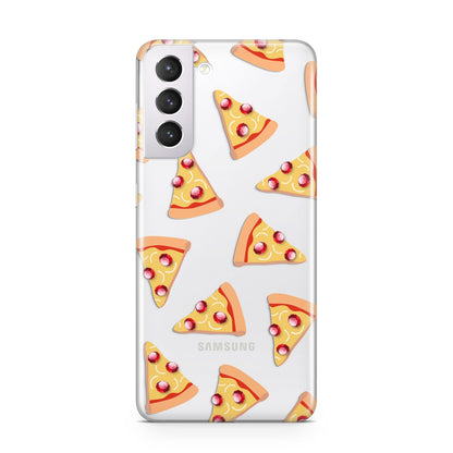 Rubies on Cartoon Pizza Slices Samsung S21 Case