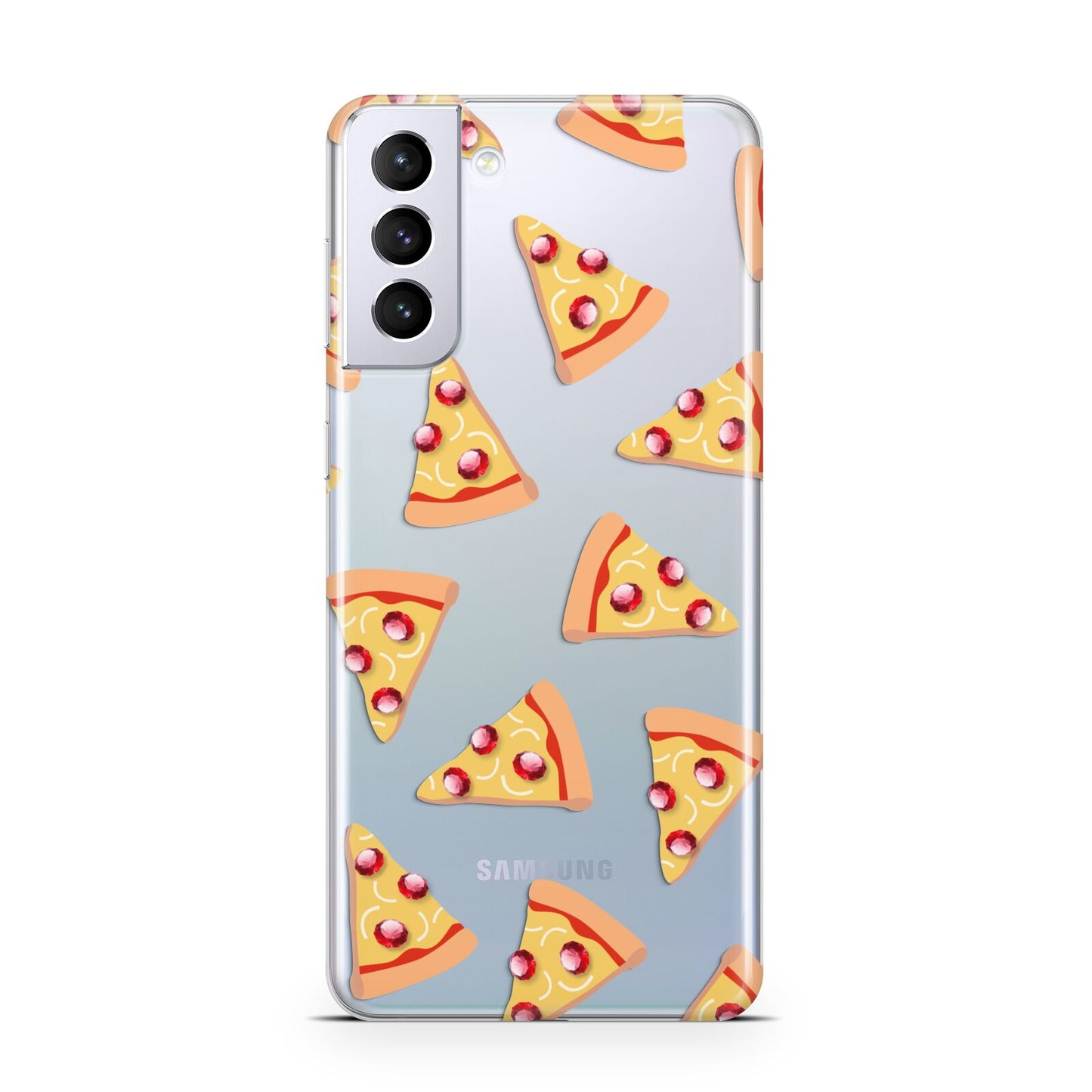 Rubies on Cartoon Pizza Slices Samsung S21 Plus Case