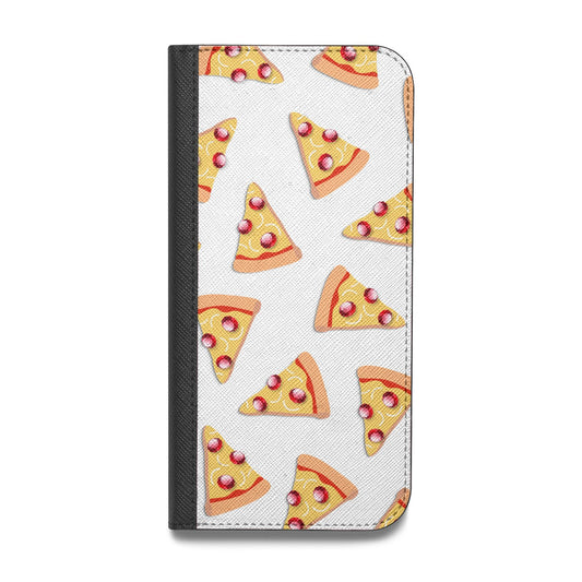 Rubies on Cartoon Pizza Slices Vegan Leather Flip iPhone Case