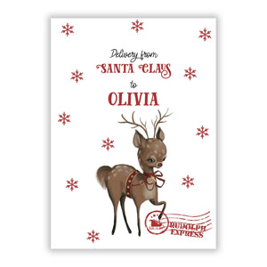 Rudolph Delivery Greetings Card