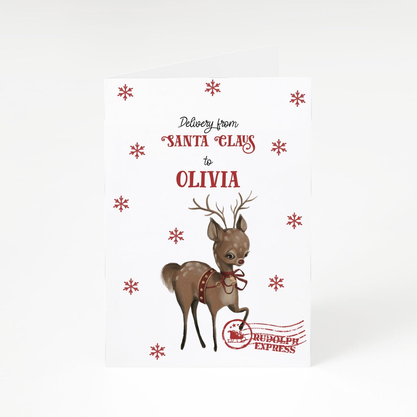 Rudolph Delivery A5 Greetings Card