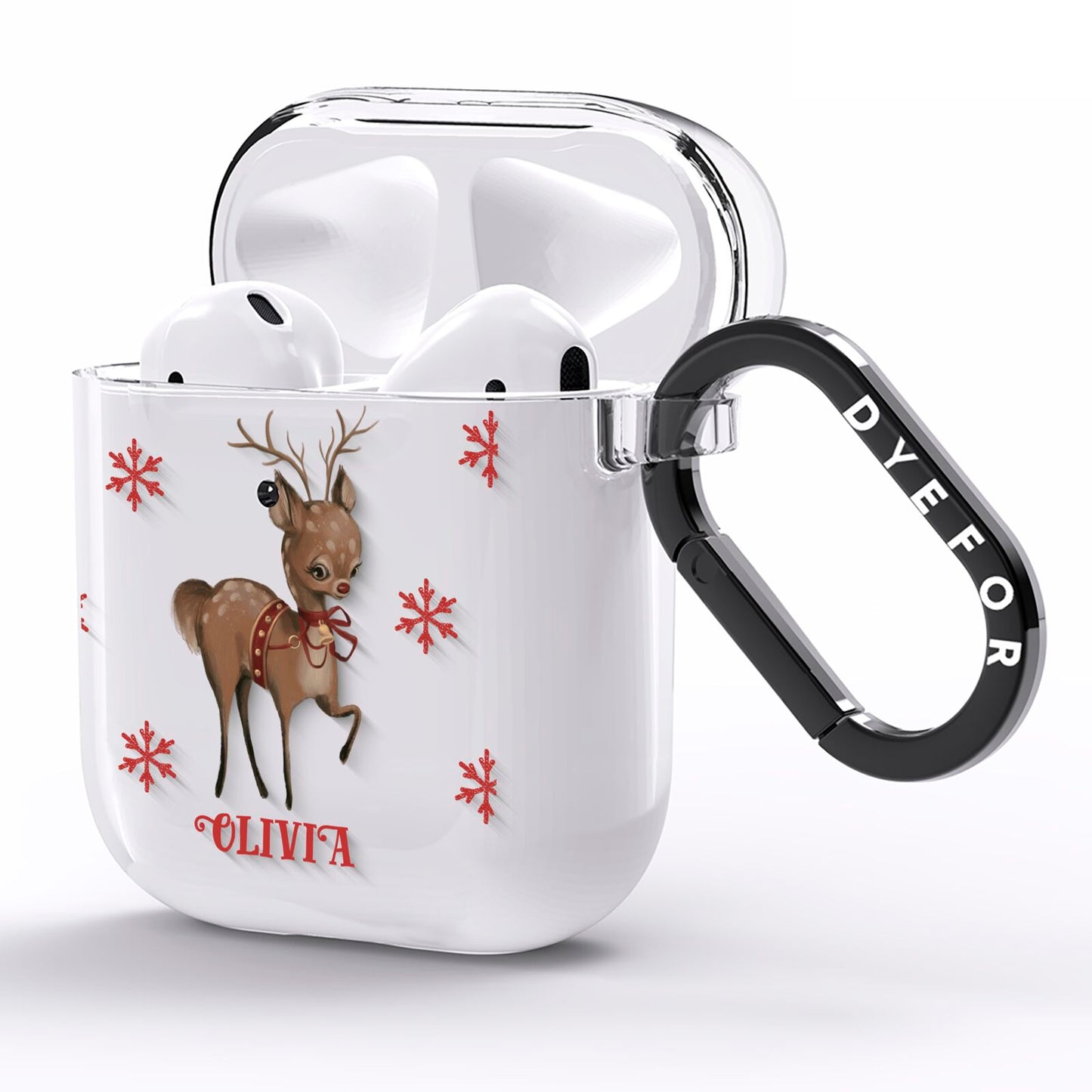 Rudolph Delivery AirPods Clear Case Side Image