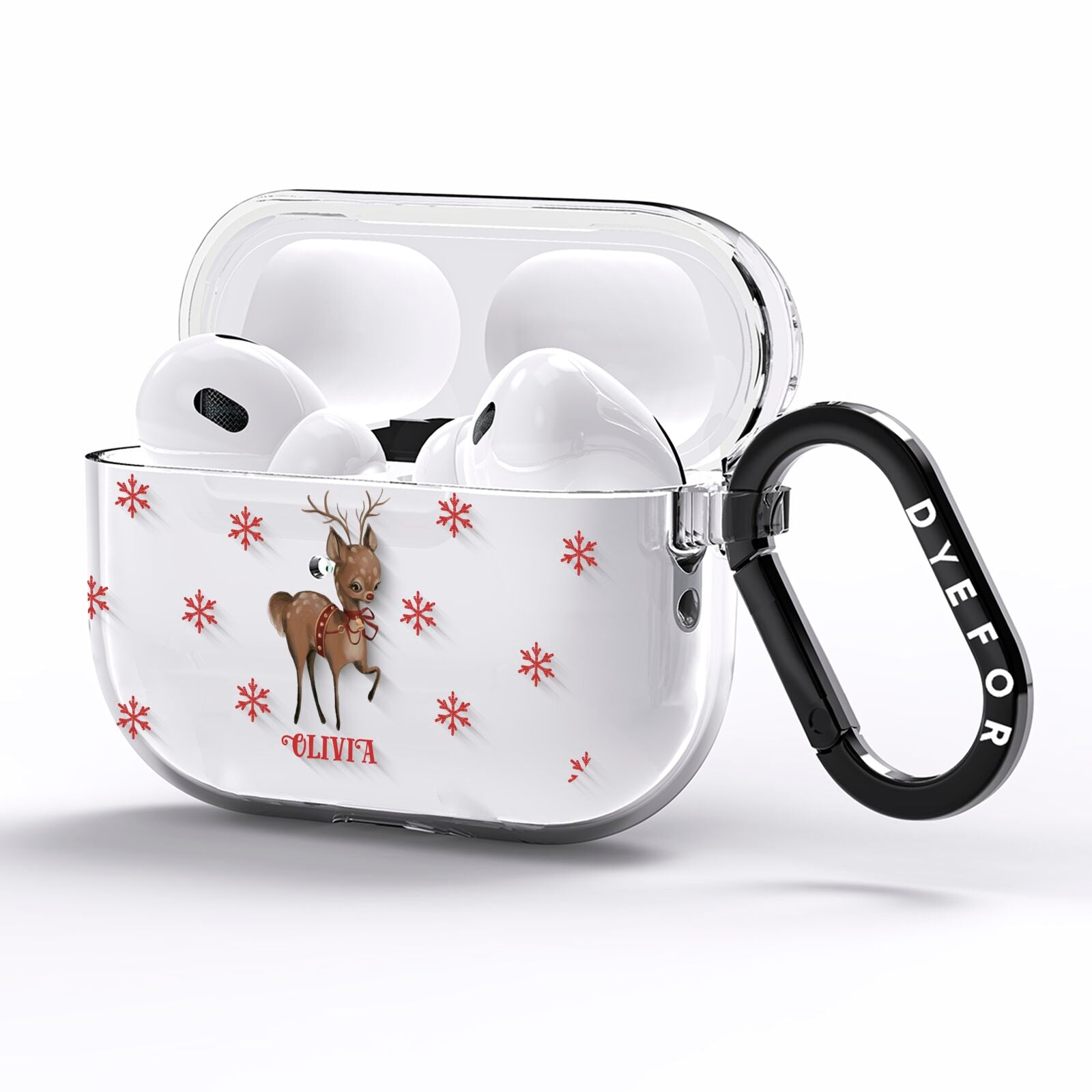 Rudolph Delivery AirPods Pro Clear Case Side Image