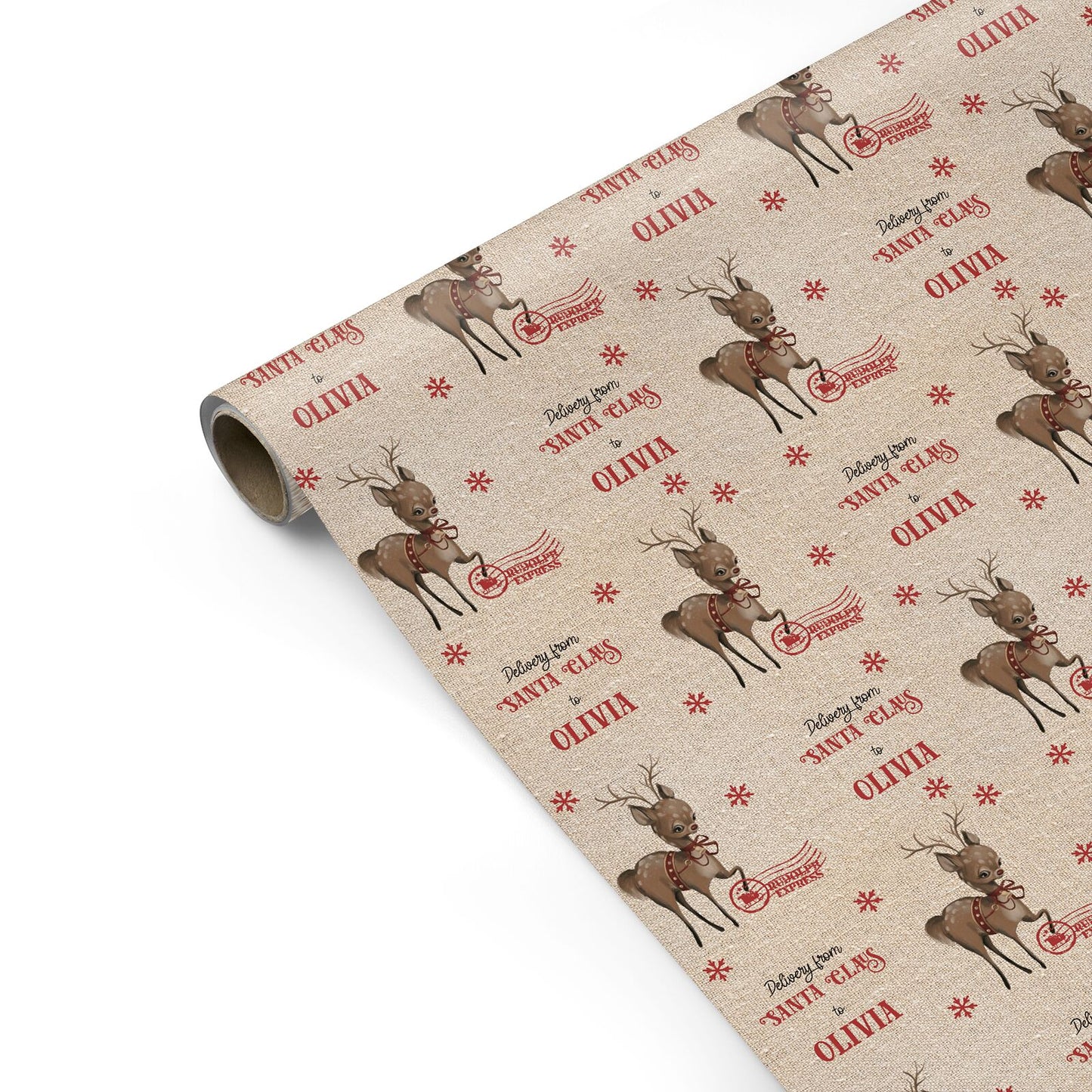 Rudolph Delivery Personalised Gift Wrap
