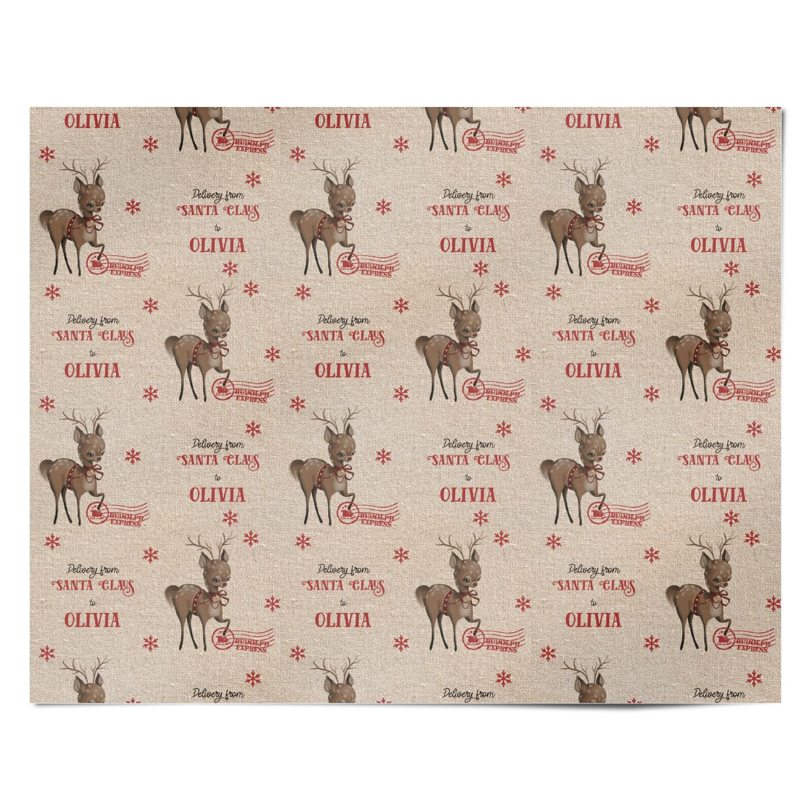 Rudolph Delivery Personalised Wrapping Paper Alternative