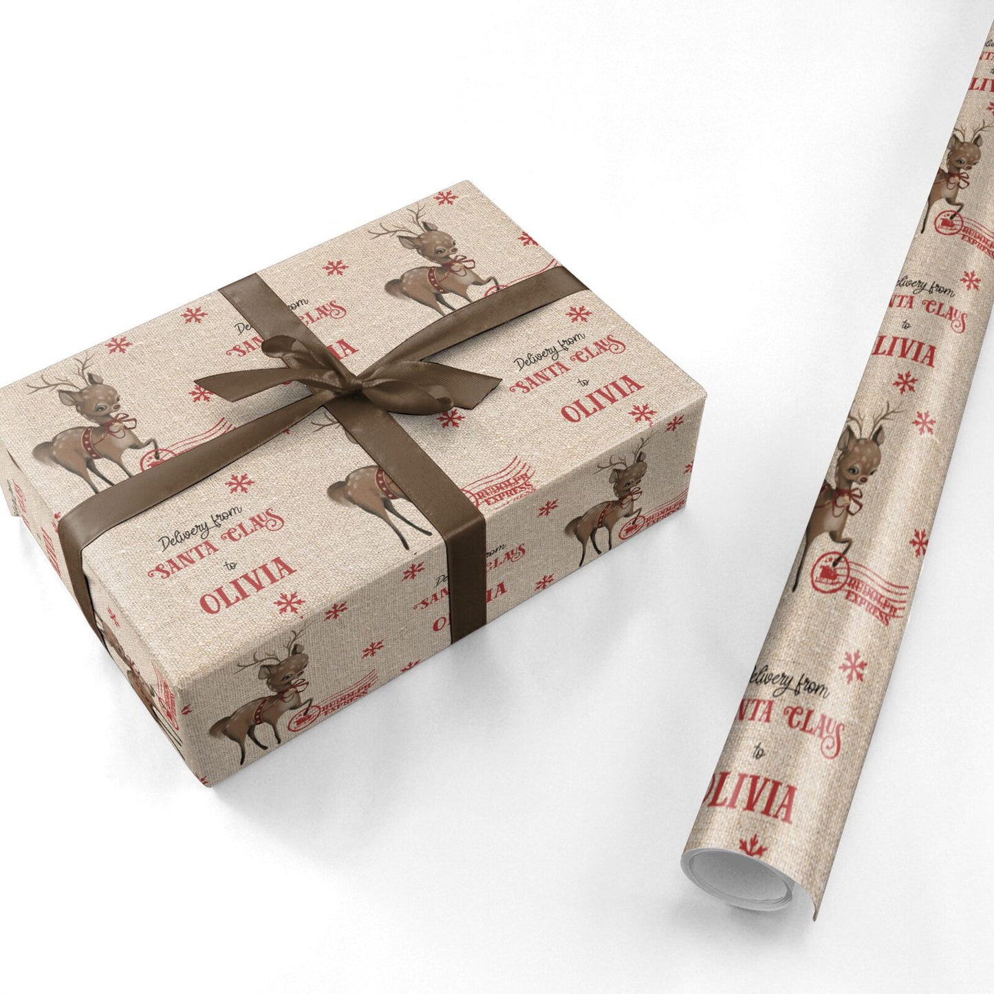 Rudolph Delivery Personalised Wrapping Paper
