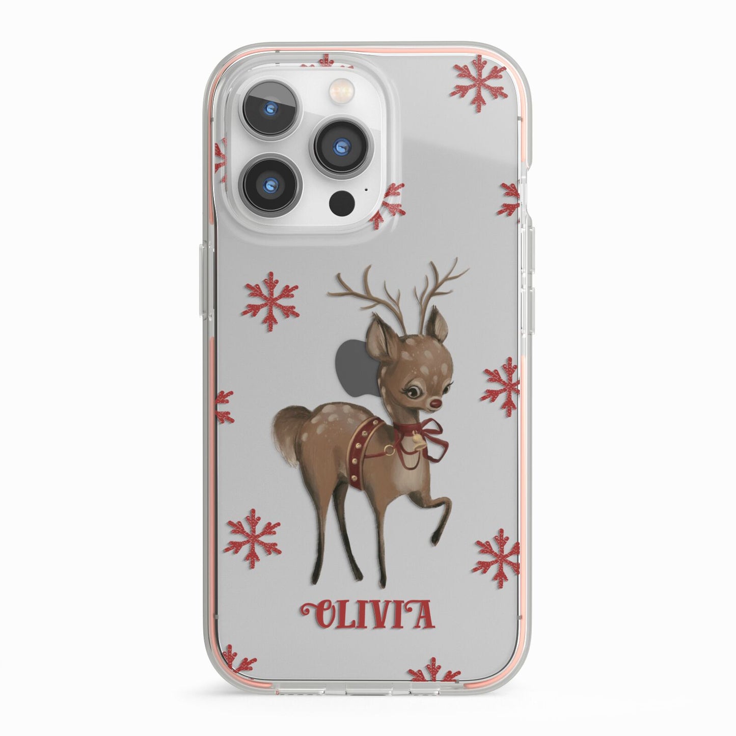 Rudolph Delivery iPhone 13 Pro TPU Impact Case with Pink Edges