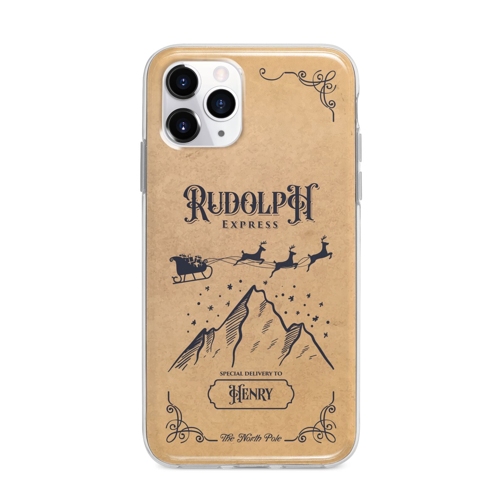 Rudolph Express Custom Apple iPhone 11 Pro Max in Silver with Bumper Case