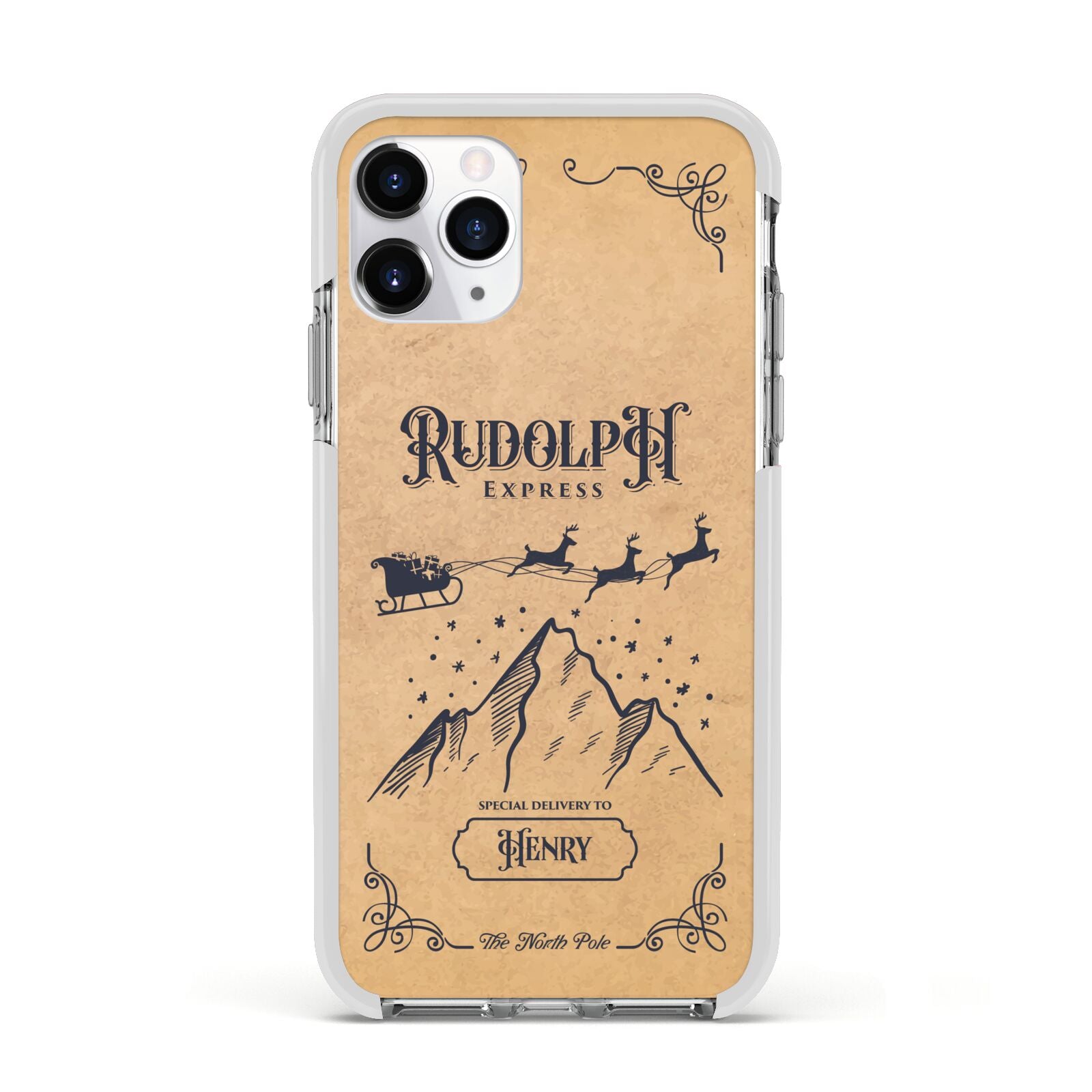 Rudolph Express Custom Apple iPhone 11 Pro in Silver with White Impact Case