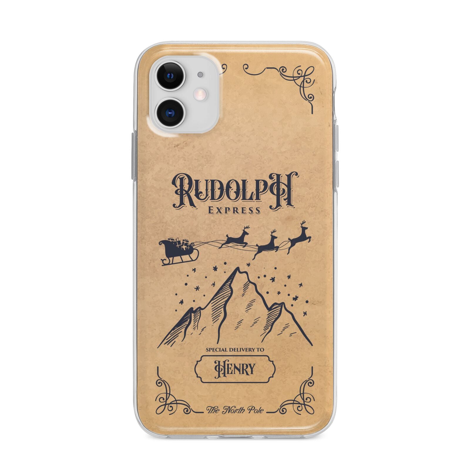 Rudolph Express Custom Apple iPhone 11 in White with Bumper Case