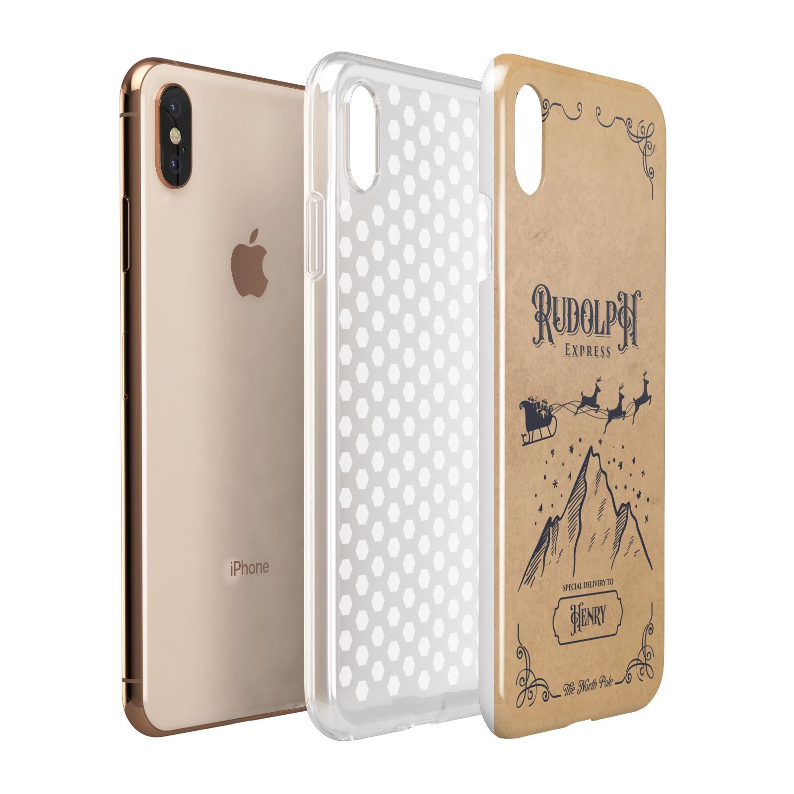 Rudolph Express Custom Apple iPhone Xs Max 3D Tough Case Expanded View