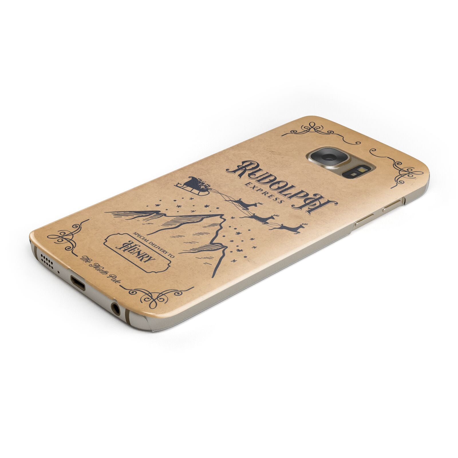 Rudolph Express Custom Protective Samsung Galaxy Case Angled Image