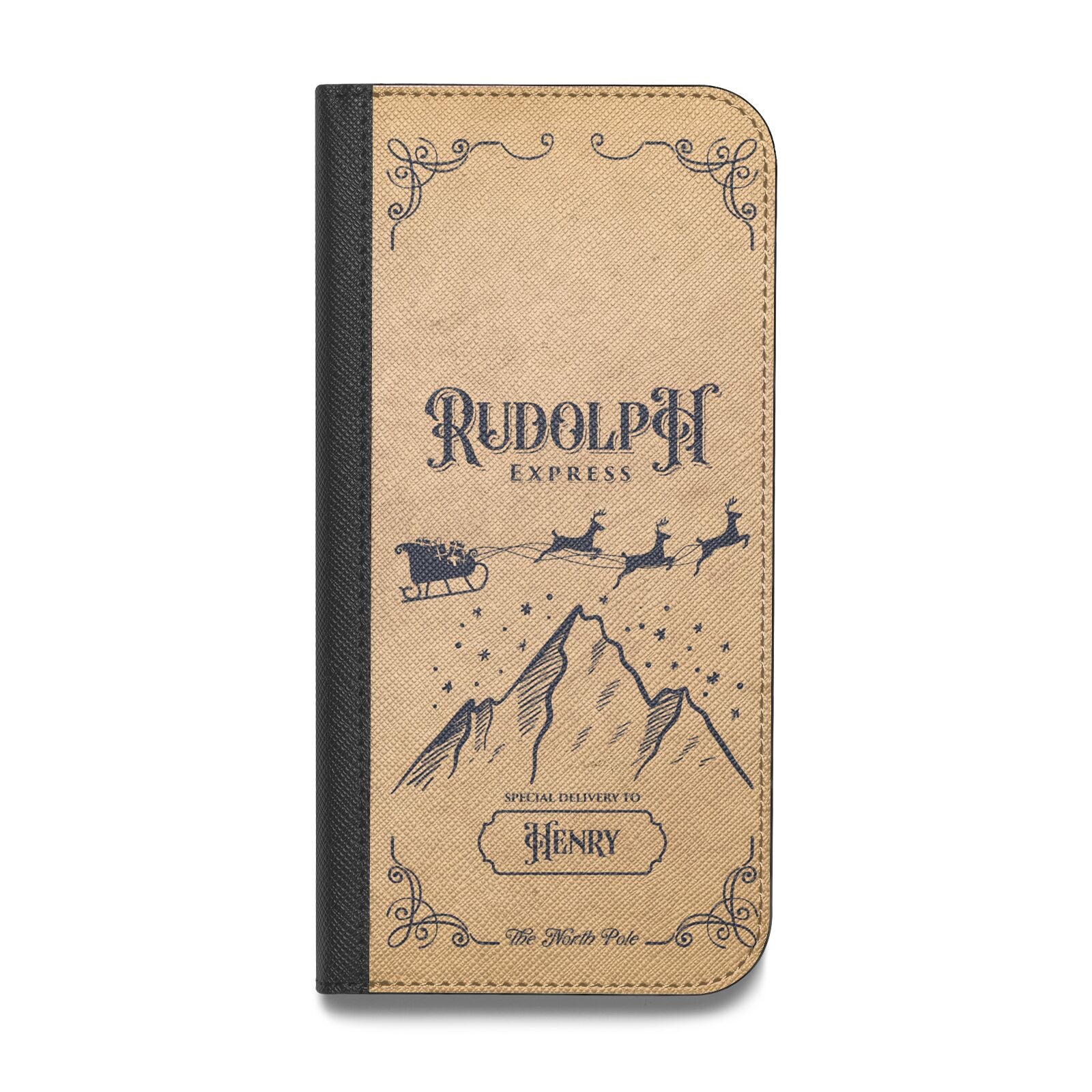 Rudolph Express Custom Vegan Leather Flip iPhone Case