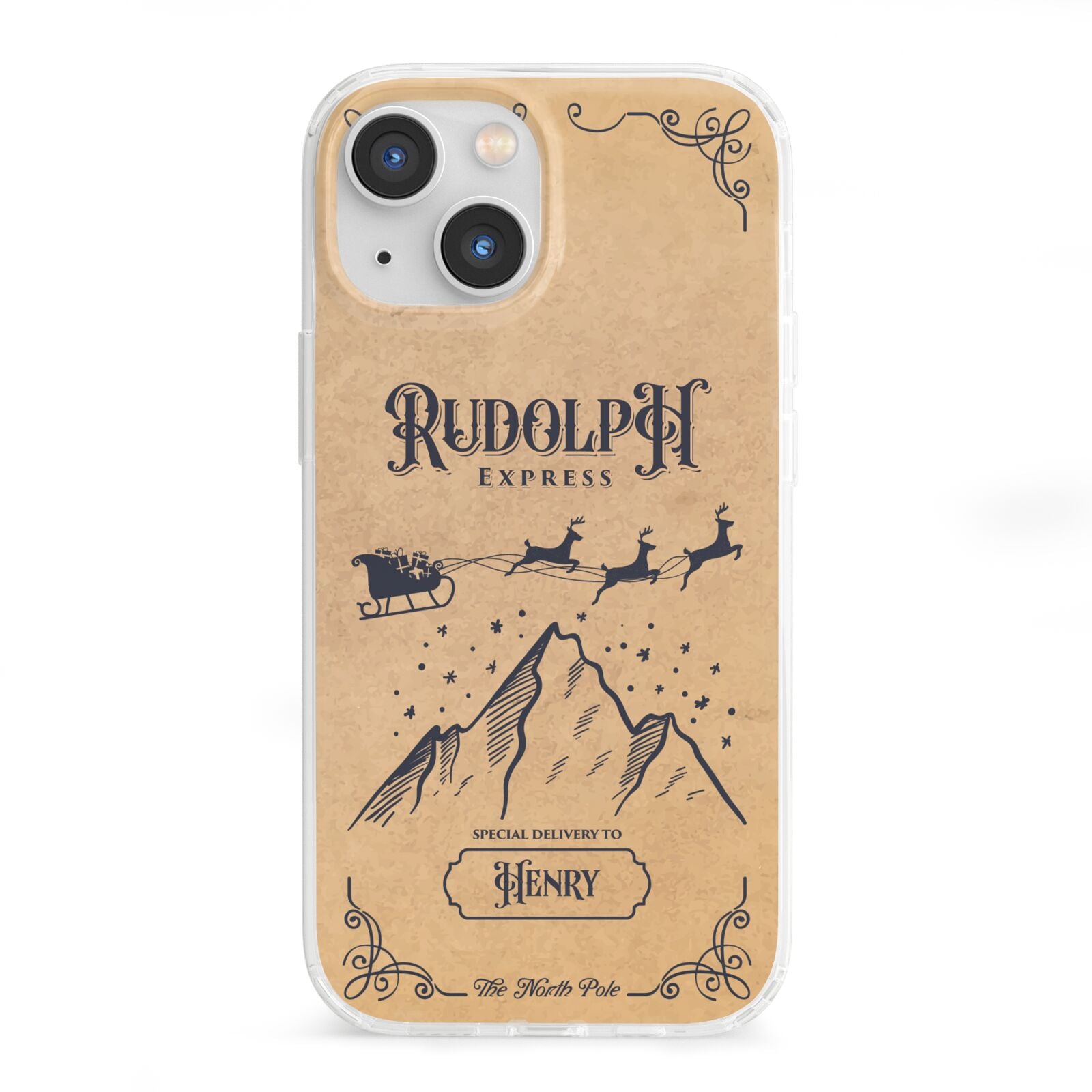 Rudolph Express Custom iPhone 13 Mini Clear Bumper Case