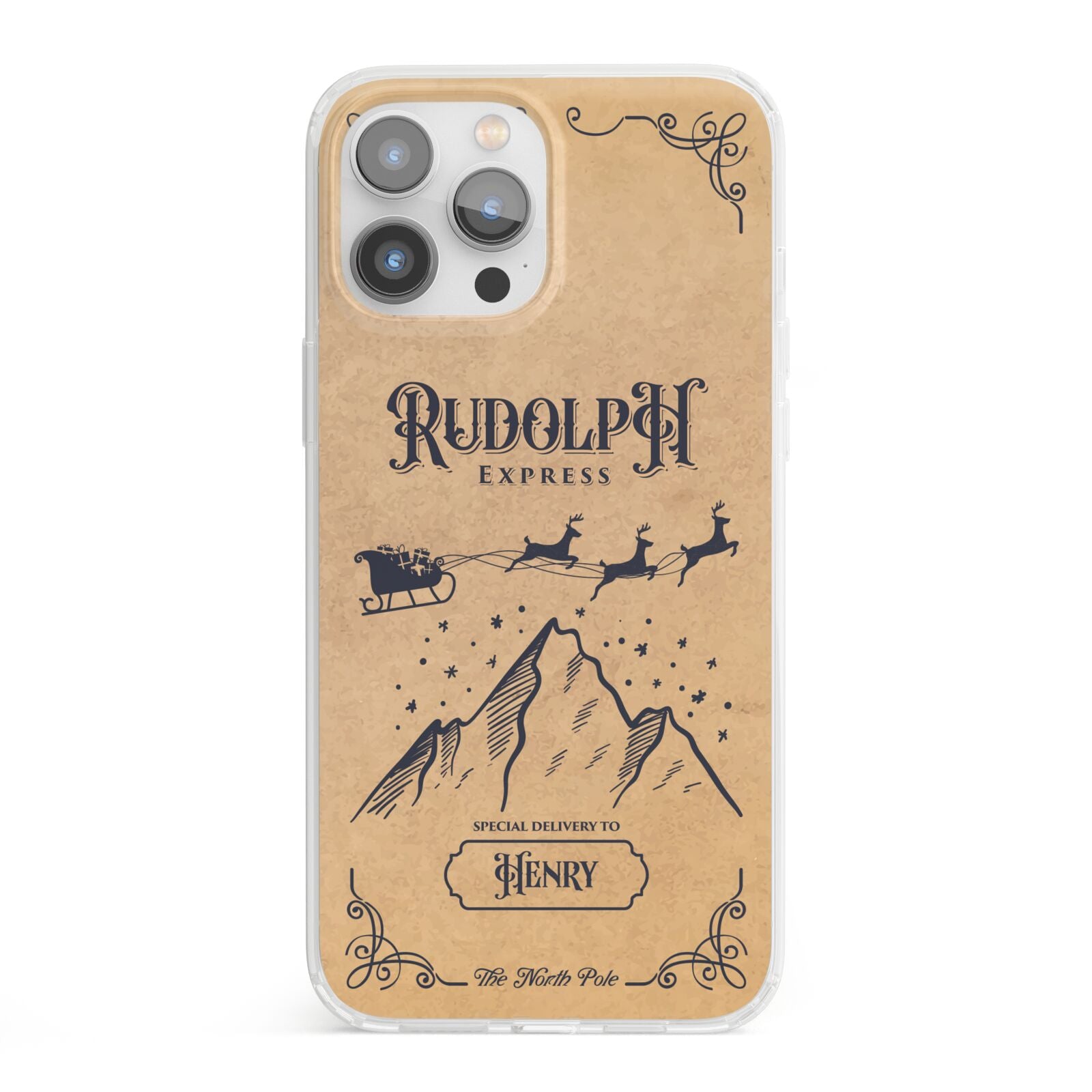 Rudolph Express Custom iPhone 13 Pro Max Clear Bumper Case