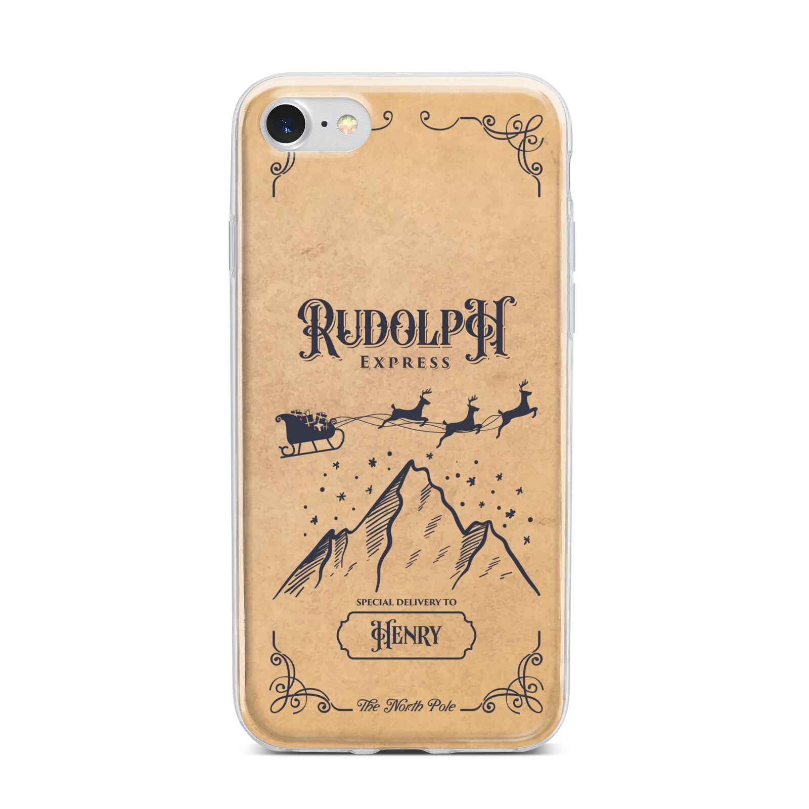 Rudolph Express Custom iPhone 7 Bumper Case on Silver iPhone