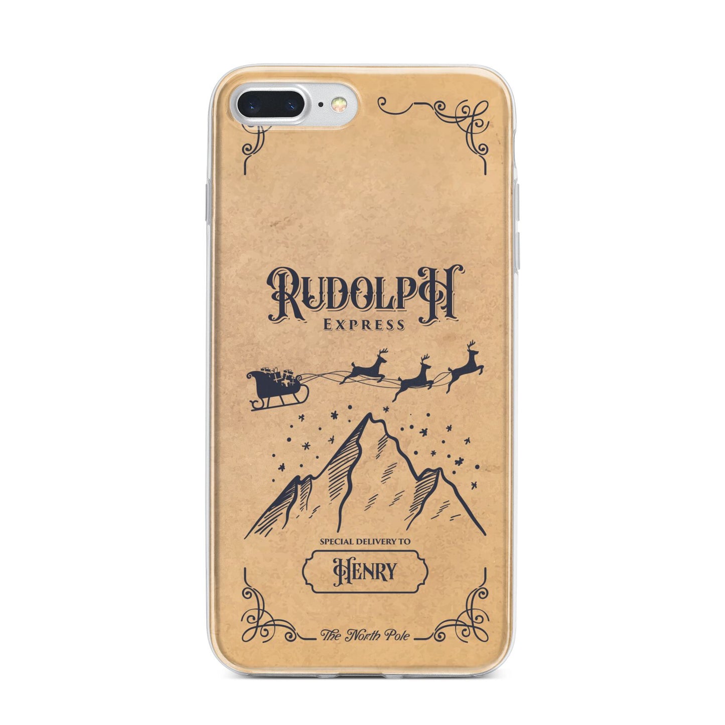 Rudolph Express Custom iPhone 7 Plus Bumper Case on Silver iPhone