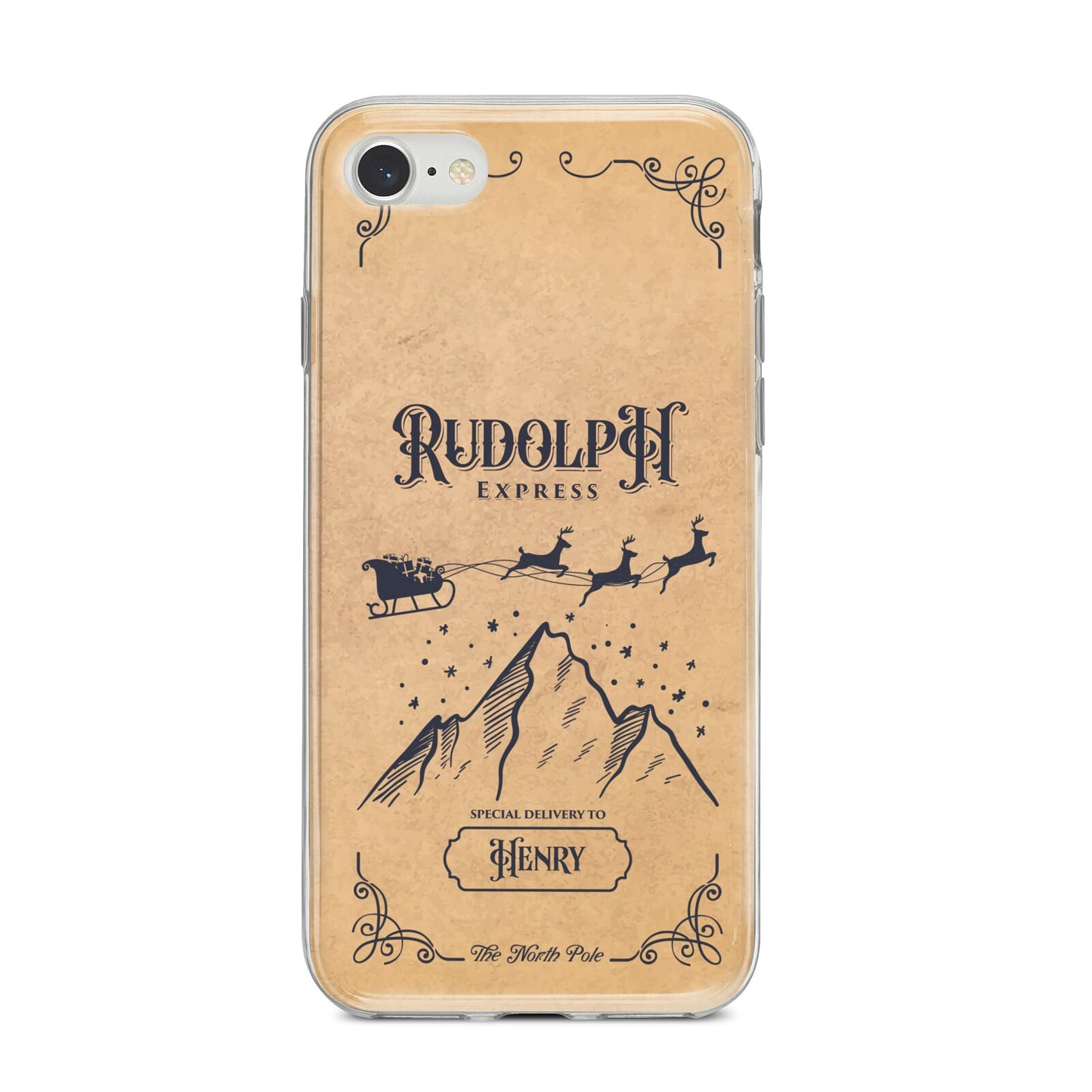 Rudolph Express Custom iPhone 8 Bumper Case on Silver iPhone