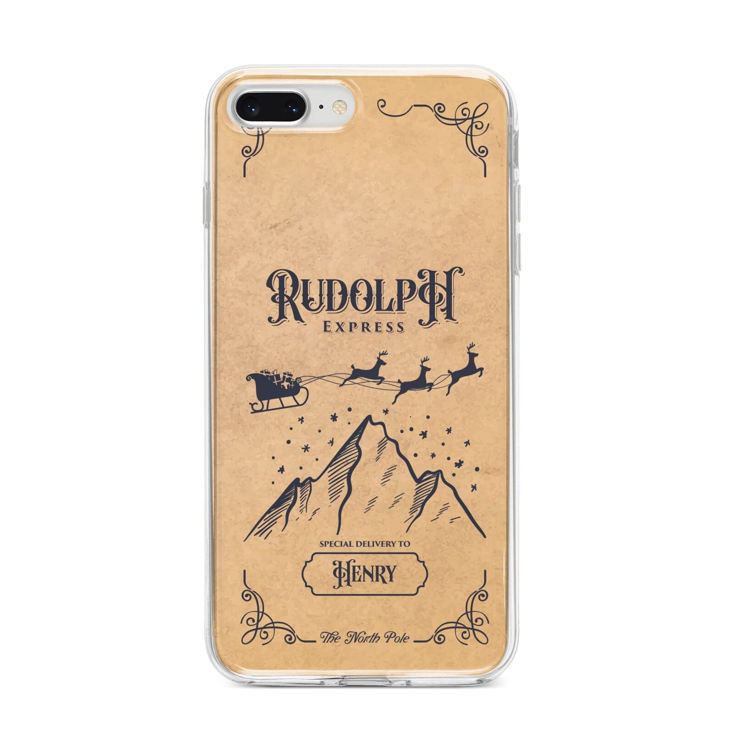 Rudolph Express Custom iPhone 8 Plus Bumper Case on Silver iPhone