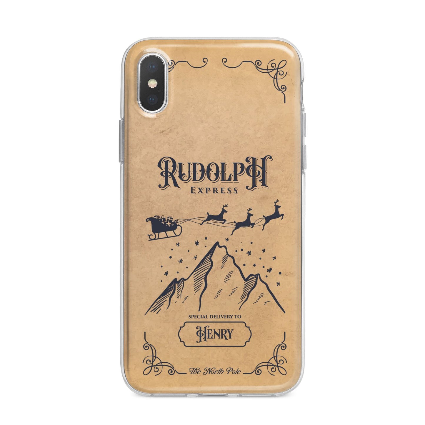 Rudolph Express Custom iPhone X Bumper Case on Silver iPhone Alternative Image 1