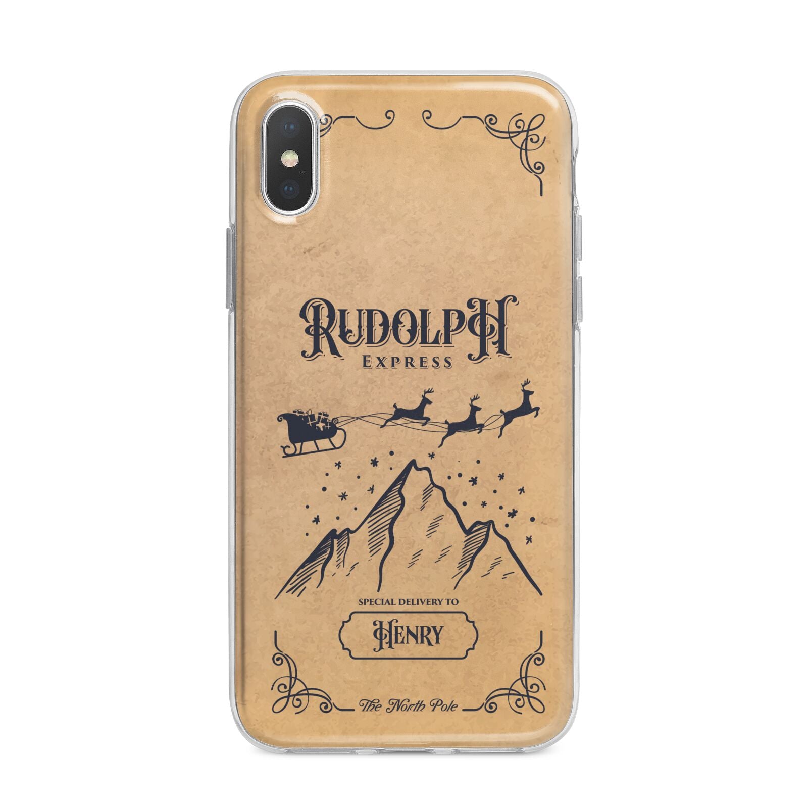 Rudolph Express Custom iPhone X Bumper Case on Silver iPhone Alternative Image 1